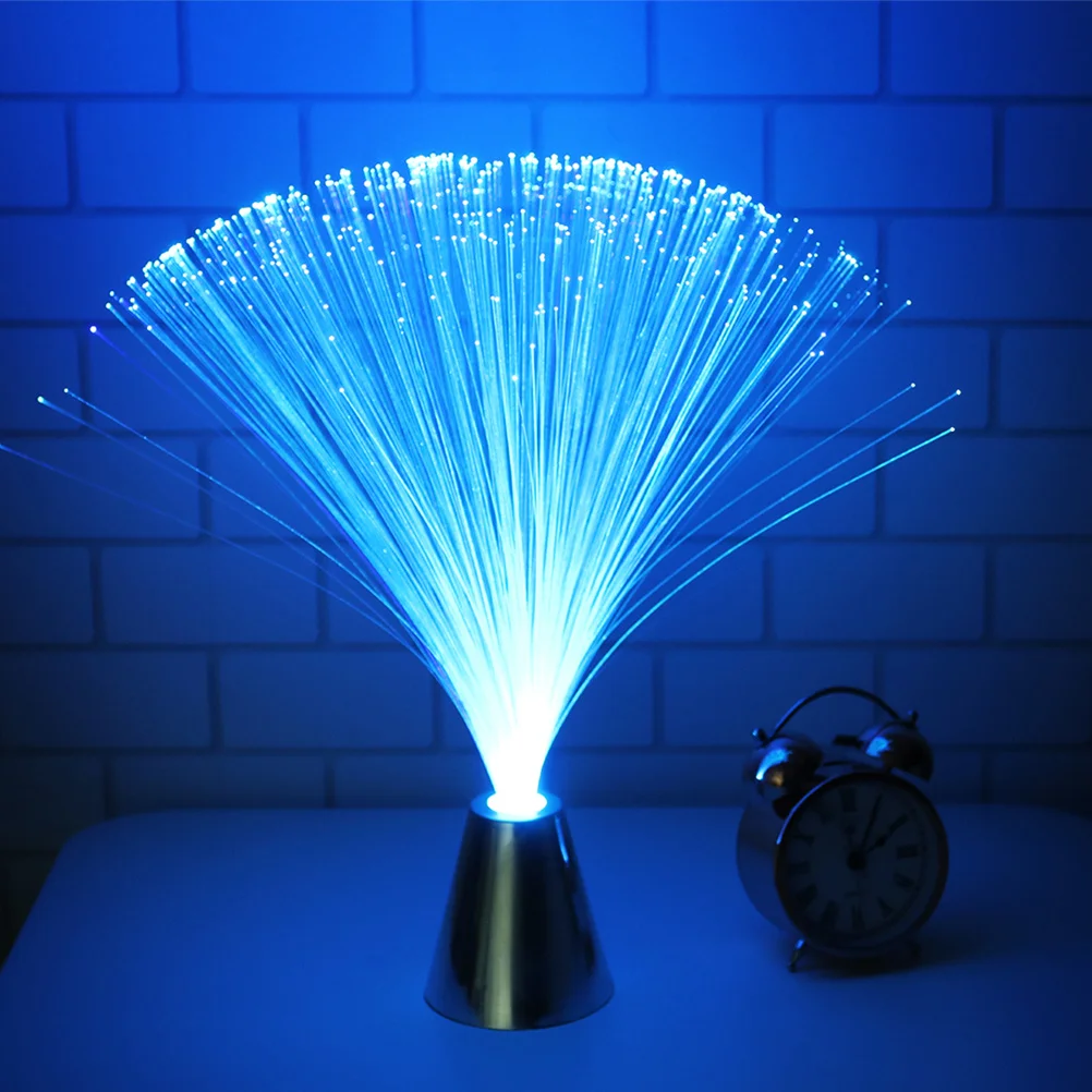 Rgb Color Changing Optical Fiber Lamp Auto Cycling Led Night Light For Bedroom Office Kids Room Tabletop Decor