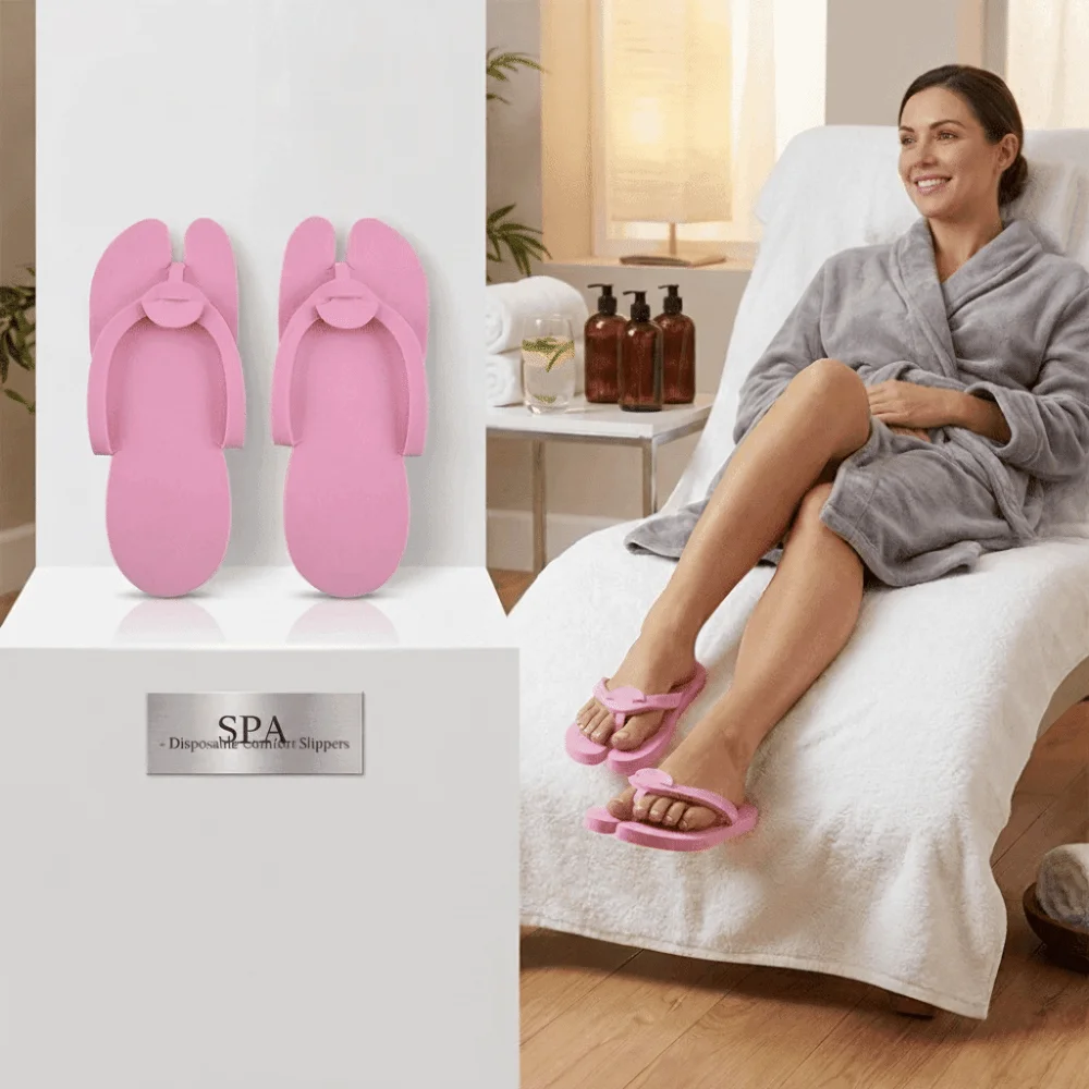 Lightweight Disposable EVA Flip Flops Flat Sole Pool Single Use Pedicure Sandals 26x10.5cm Bathroom Pedicure Thong Sandals Hotel