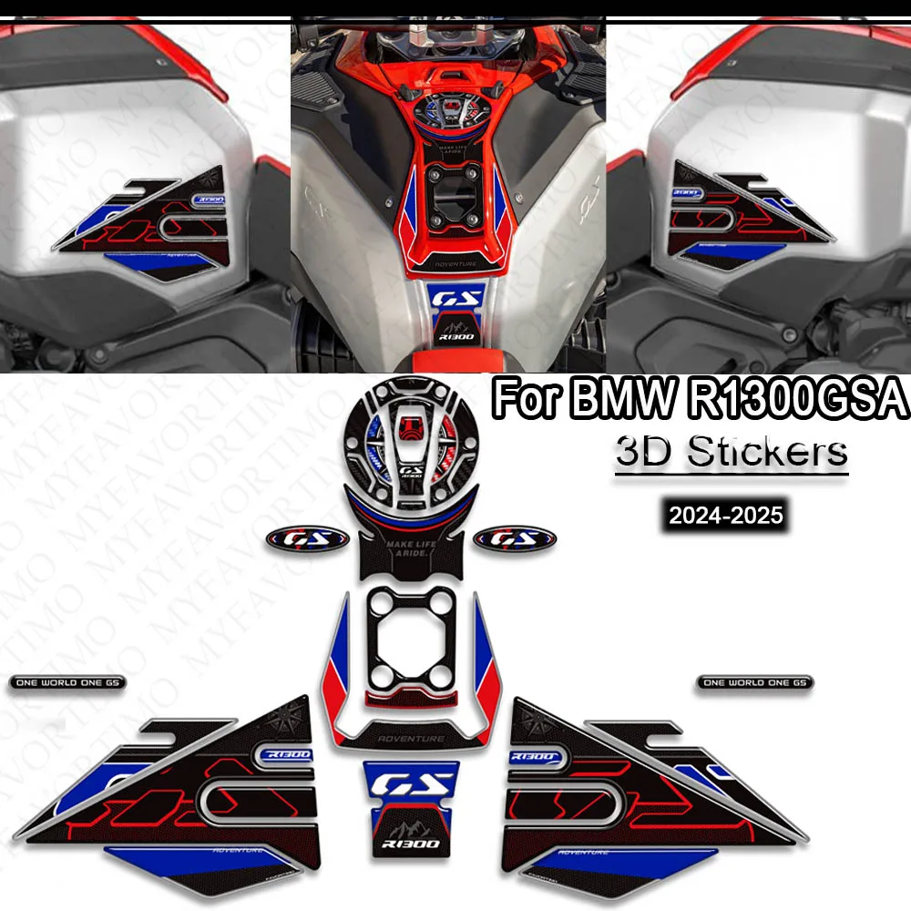 

For BMW R1300GS R 1300 GS Adventure GSA 2024 2025 Tank Pad Side Grips Gas Fuel Oil Kit Knee 3D Stickers Decals for Motorcycle