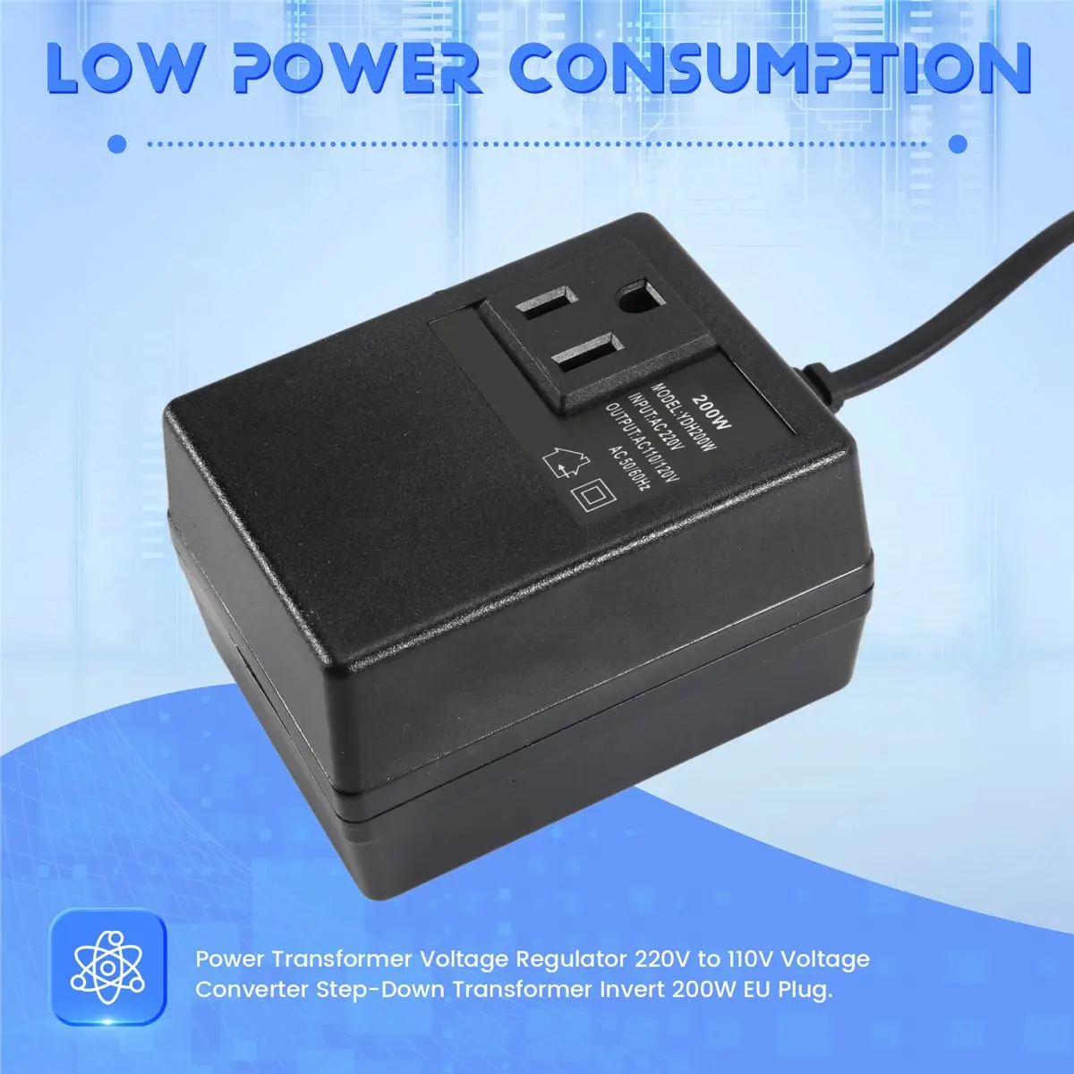 [2026 Trend]Power Transformer Voltage Regulator 220V to 110V Voltage Converter Step-Down Transformer Invert 200W EU Plug