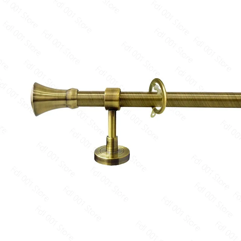 Bronze Retro Curtain Pole Thicken Aluminum Alloy Roman Rod Home Decoration Single Double Rods Track Rings Accessories Customized