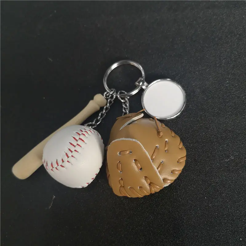 

sublimation blank big baseball keychains key ring heat transfer printing blank diy materials 15pcs/lot