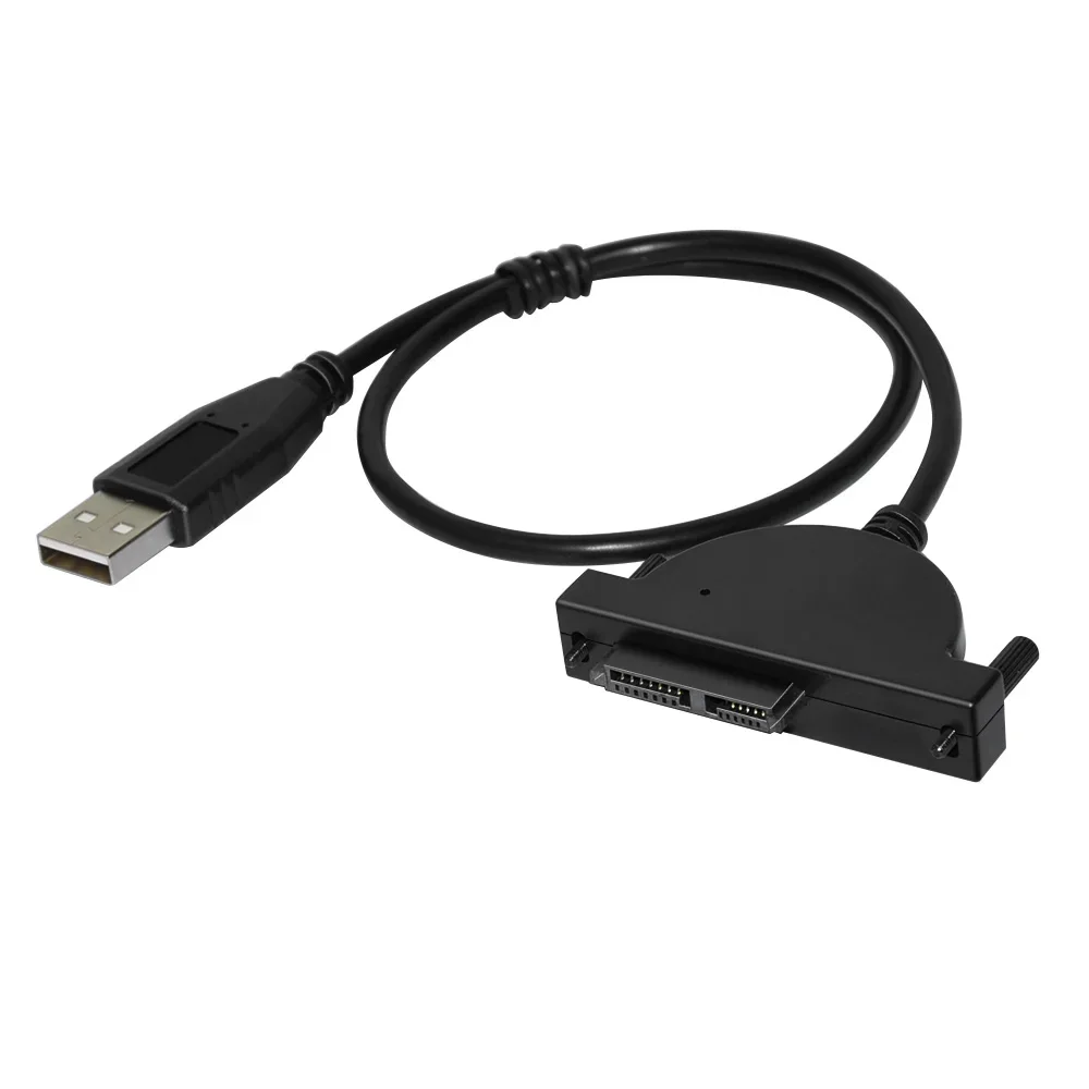 Kabel USB 2.0 SATA Kabel adaptera sterownika optycznego Kabel napędu CD/DVD-ROM do laptopa PC Notebook