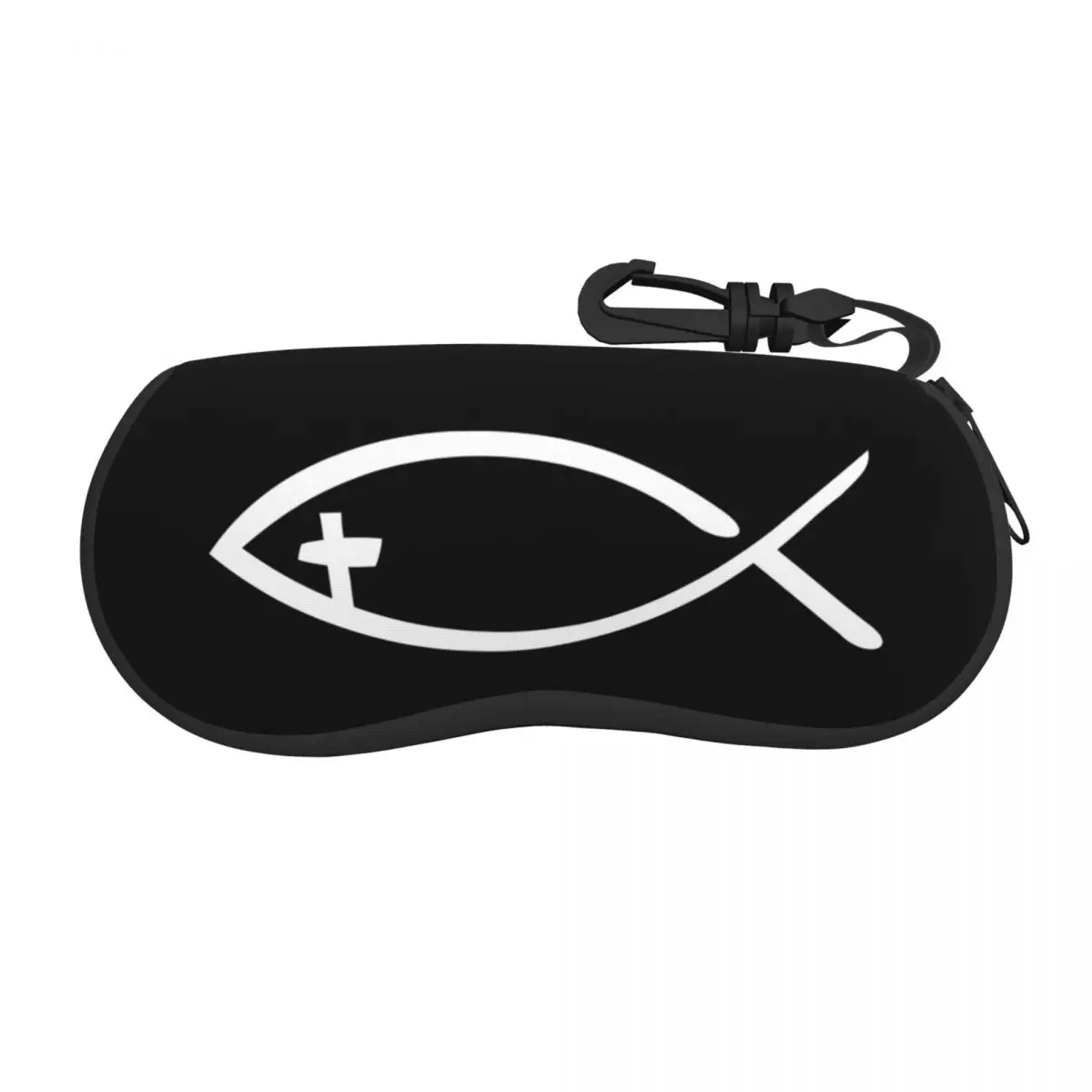 Jesus Cross Fish Sunglasses Soft Case Neoprene Zipper Christian Shell Eyeglass Case Custom Protective Box For Glasses