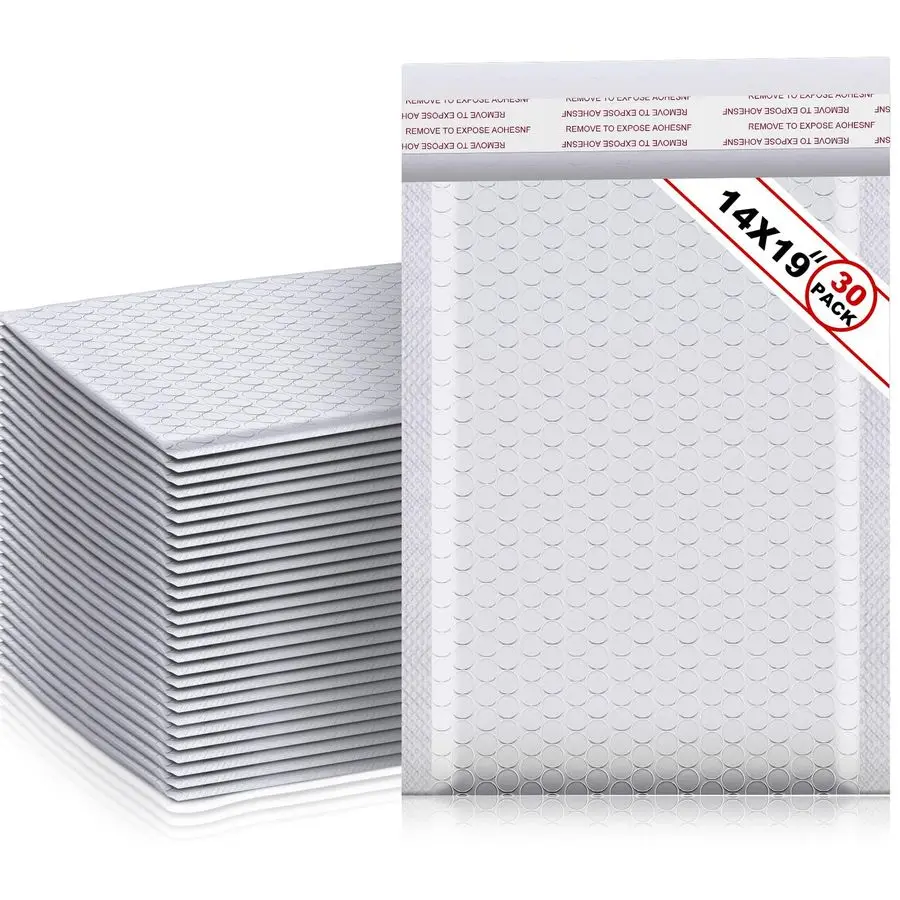 

30 Pcs Extra Large Bubble Mailers 14 x 19 Inches Resealable Padded Envelopes Waterproof Shipping Bags Poly Padded Mailers Bulk f