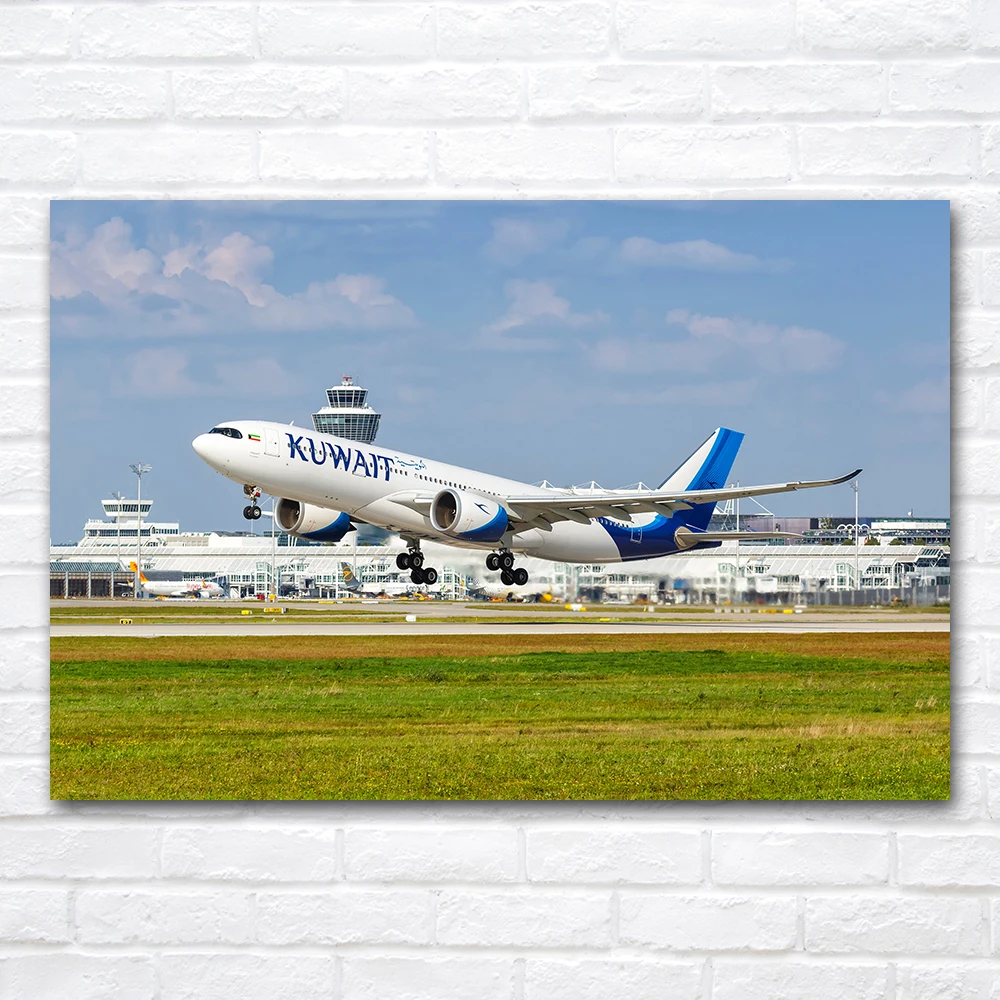 Printed Canvas Painting Wall Art Airliner Airbus A330 Poster Aeroplane Picture Modern Mural For Home Room Decor DIY Framed