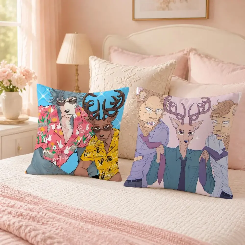 Dark Anime BEASTARS Cushion Cover Custom Plush Pillow Cover Soft Cloud Comfort for Sofa Bed Couch