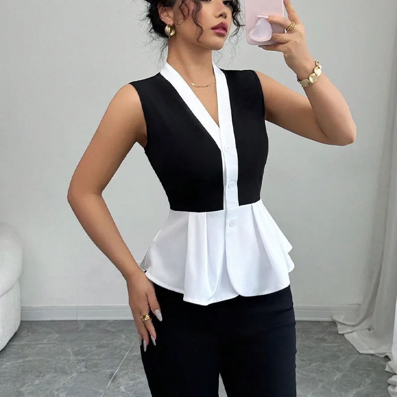 Women's Summer Fashion Women's Clothing Sleeveless Office Lady New Arrival Trendy Comfortable Breathable