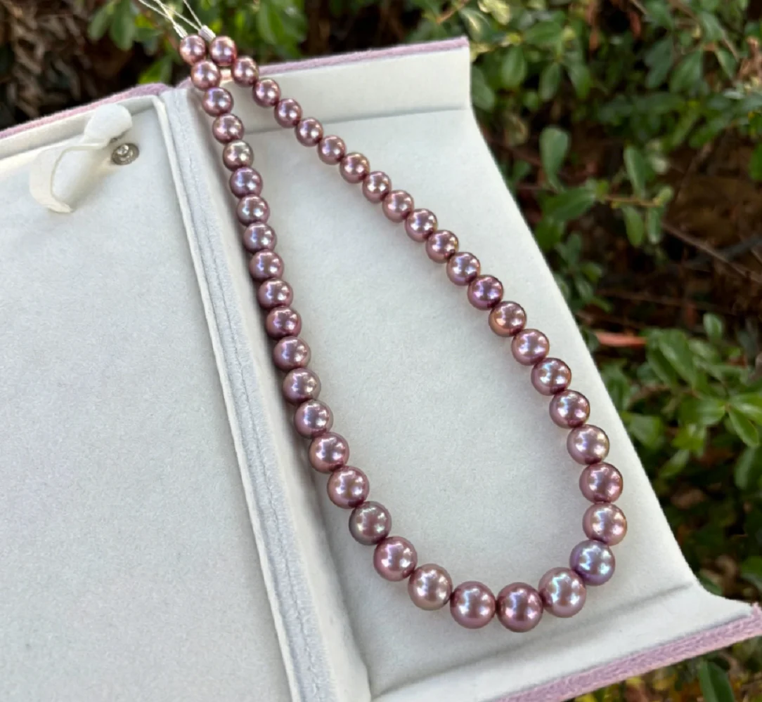 

1 row/rare color necklace AAAA9-11mm natural South Sea pearl necklace 16in/18in/925s - supports customized sizes