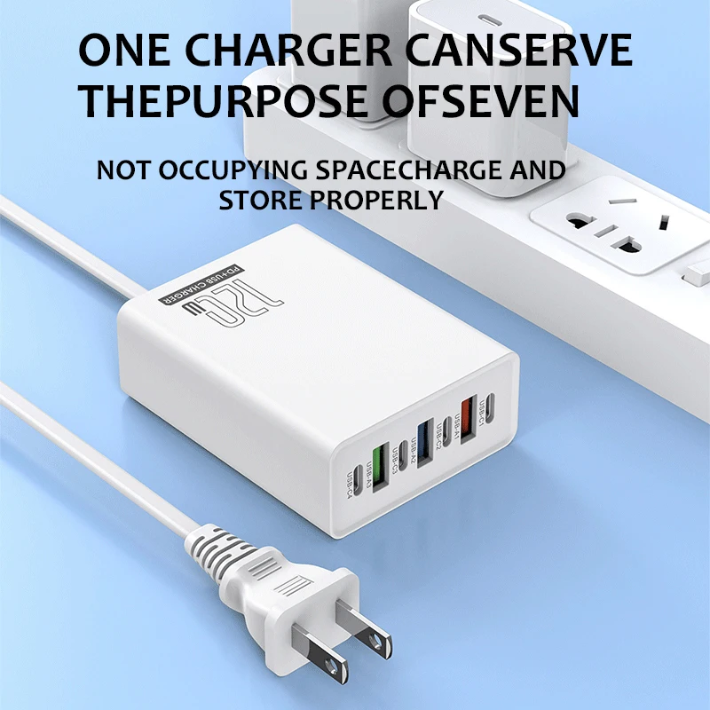 Xiaomi 120 واط 4USB C + 3USB شاحن الهاتف المكتبي شحن سريع محطة الطاقة USB مهايئ شاحن للهاتف أندرويد هواوي اللوحي