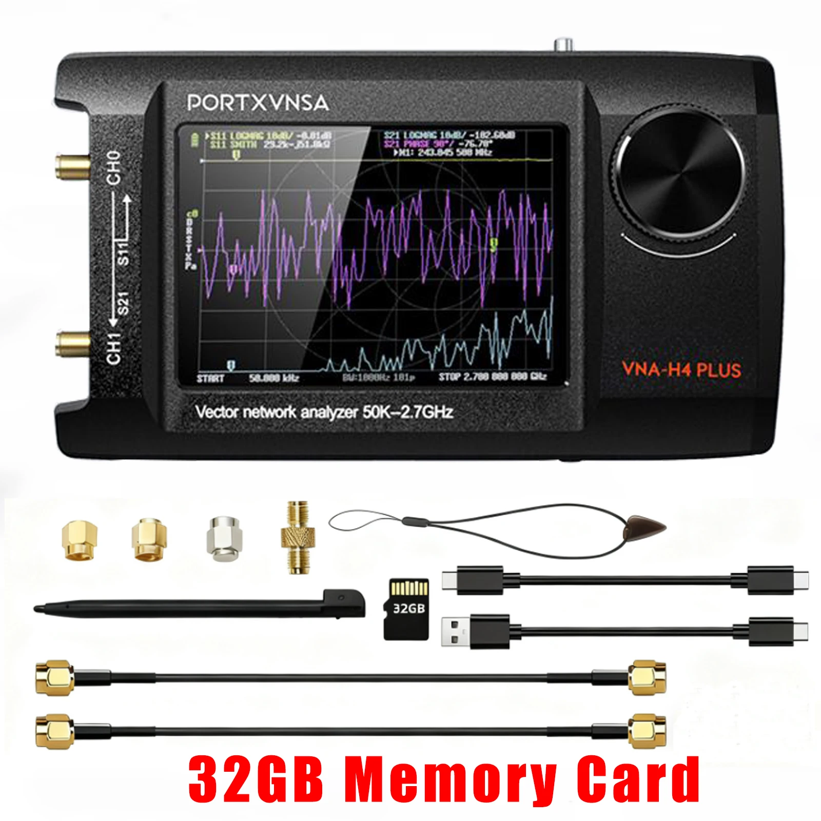 Nano VNA-H4 Plus 50kHz-2.7GHz Vector Network Analyzer