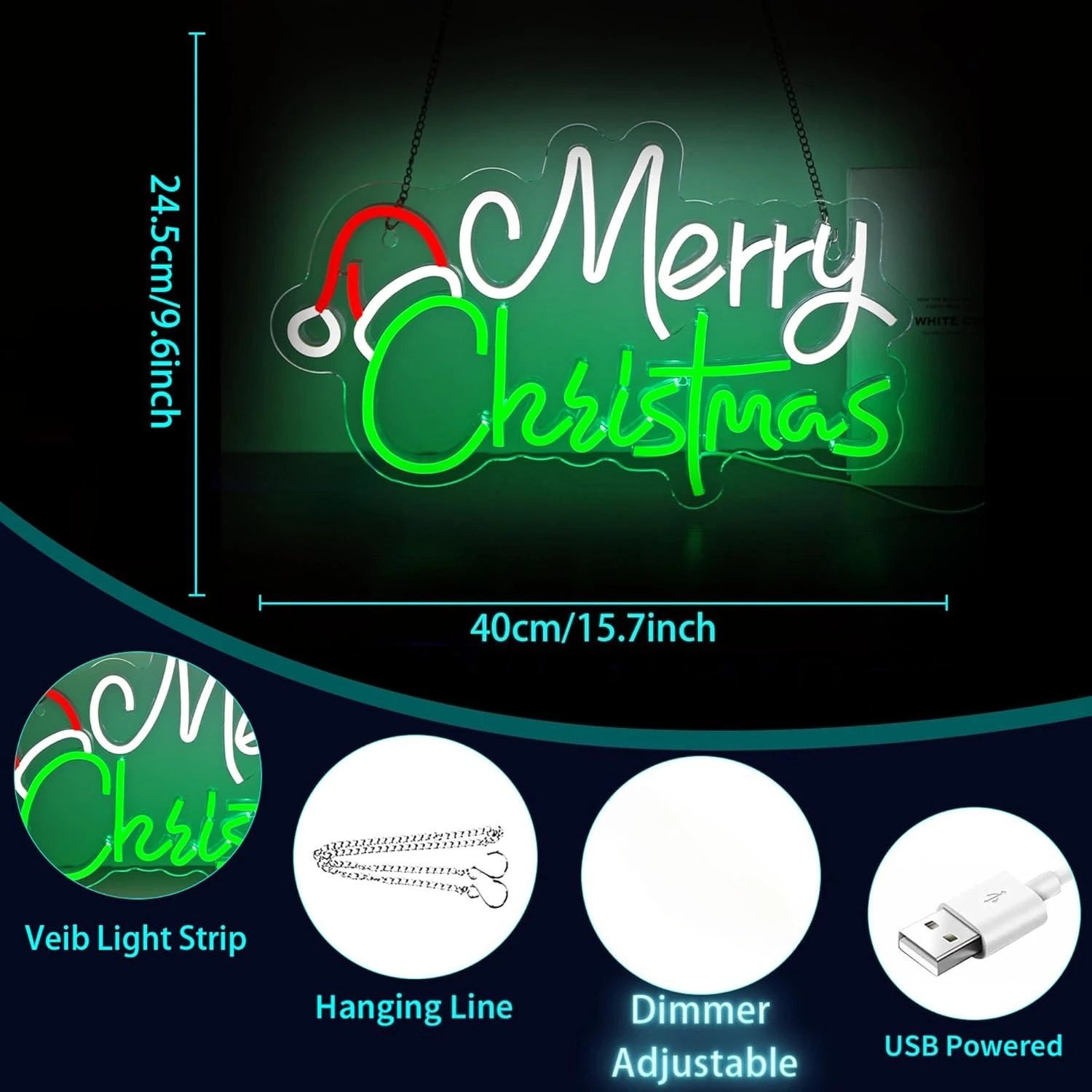 Buon Natale Insegna al neon USB Albero di Natale LED Insegna al neon per la sala delle feste di Natale Pub Bar Camera da letto Home Shop Decorazione regalo