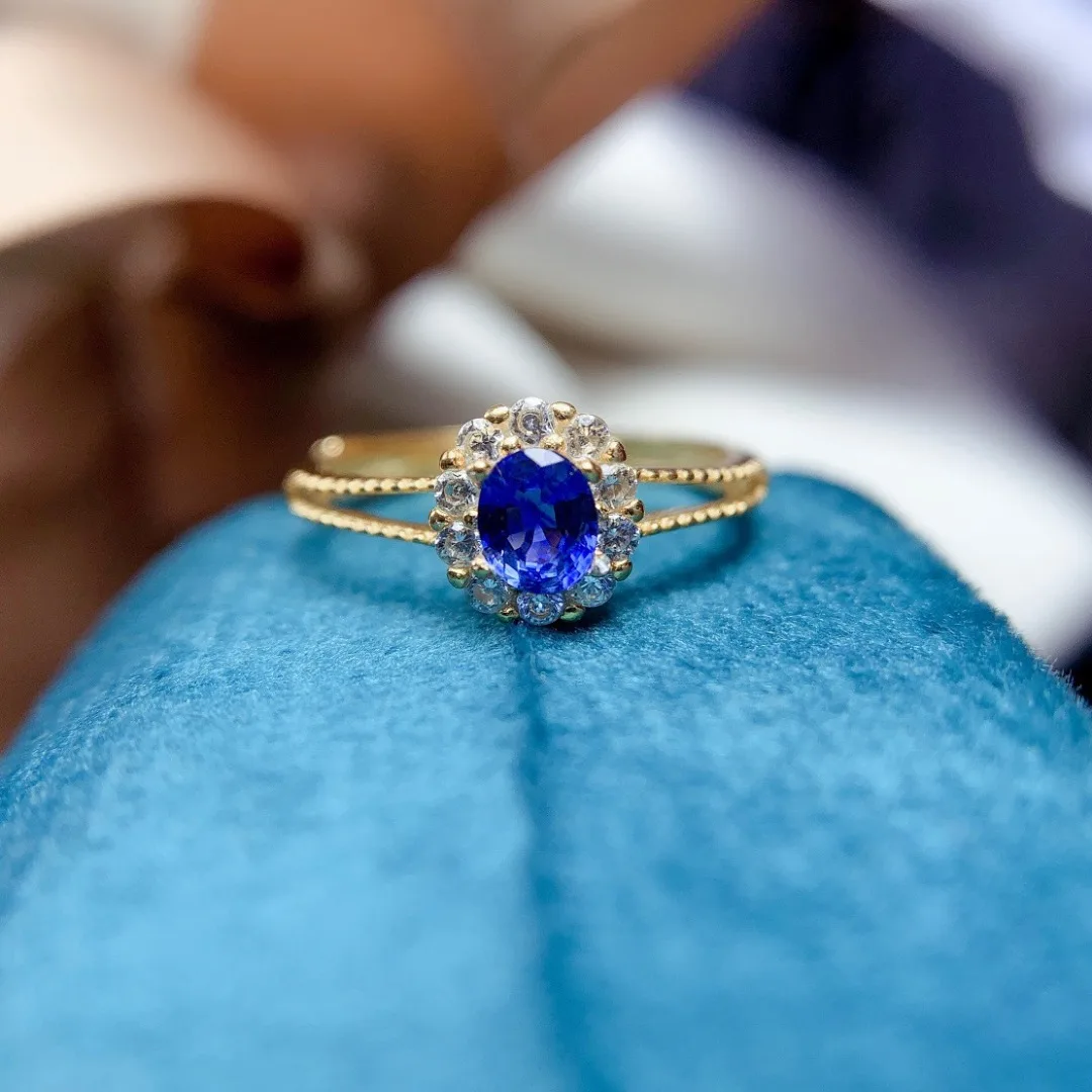 

Exquisite Designer Natural Sapphire Ring S925 Sterling Silver Luxurious Gift Forever Perfect for Suitableany Occasion