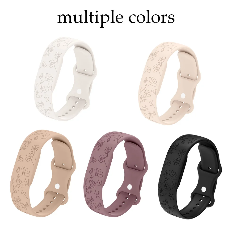 New Carved Print Silicone Watch Strap for Google Fitbit Air Band Popular with Girls Soft Replacement Band for Google Fitbit Air