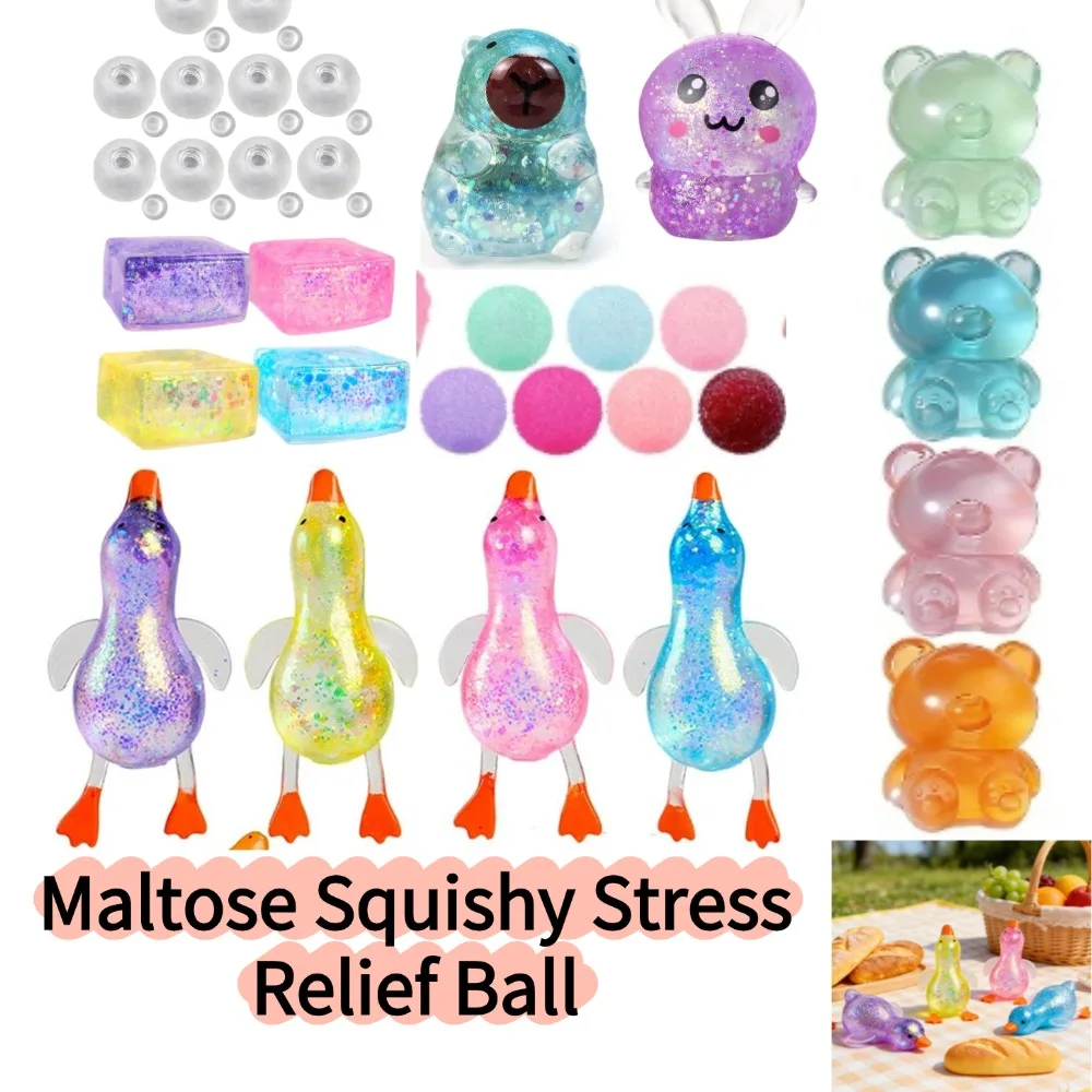 Maltose-Textur Enten-Squishy Stressabbau-Ball Weicher Langsam Zurückfedernder Quetschball für Angst-, Spannungs- und Langeweile-Linderung Fidget-Spielzeug