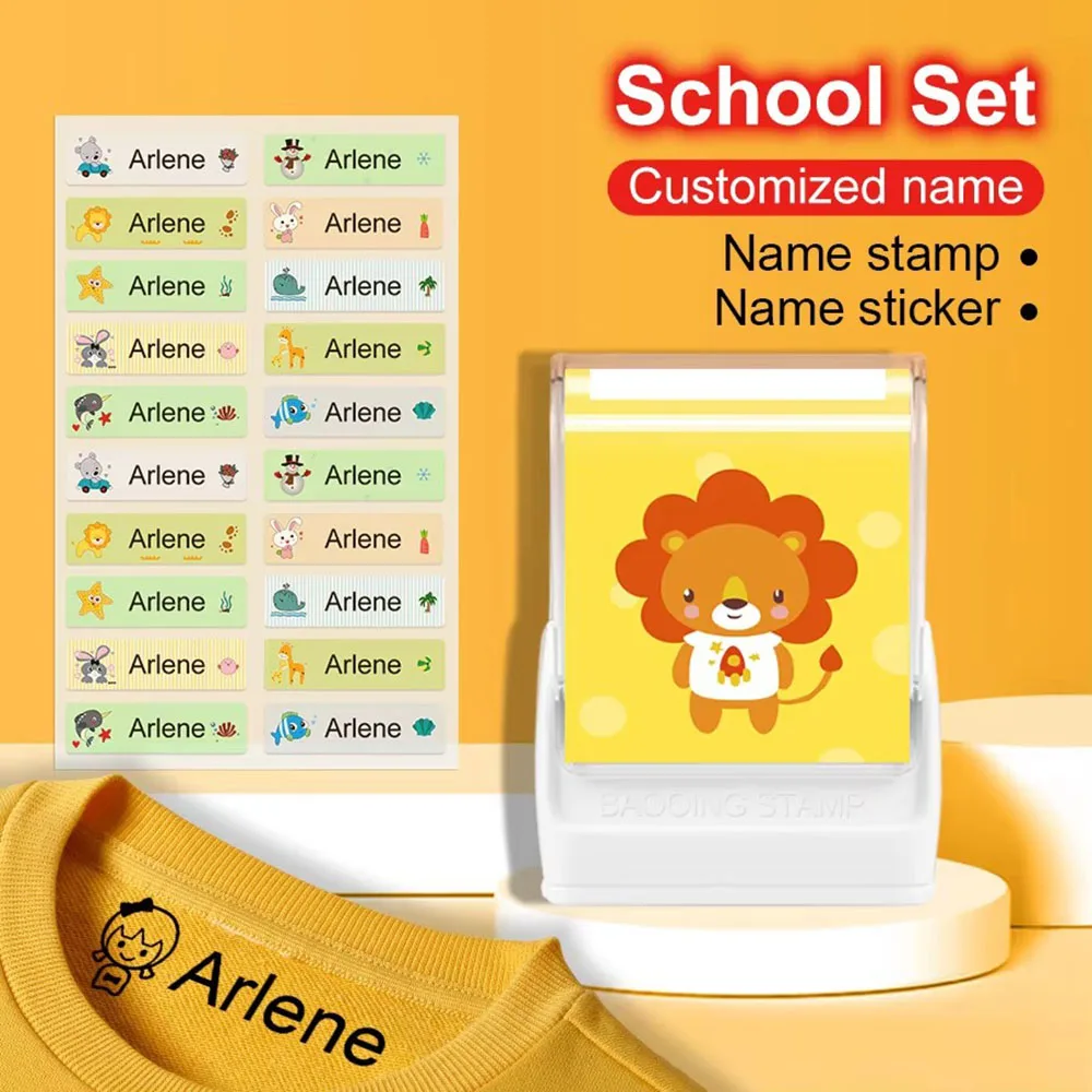 ختم الاسم المخصص للطلاب والأطفال مناسب لمنسوجات الملابس DIY وتخصيص الهدايا المقاومة للماء