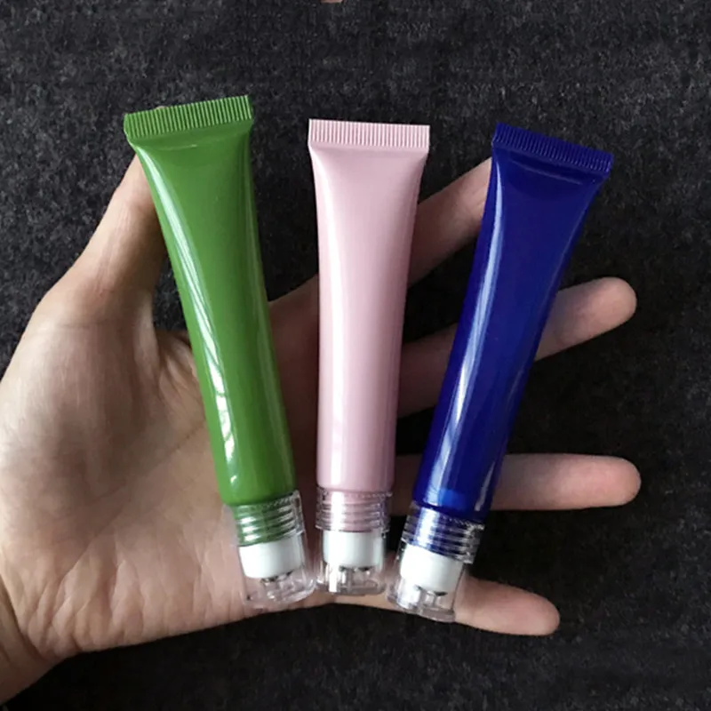 Empty Eye Cream Roll Roller Ball Bottle Skin Care Cosmetic Hose Perfume Liquid Container Refillable Bottle Squeeze Soft Tube