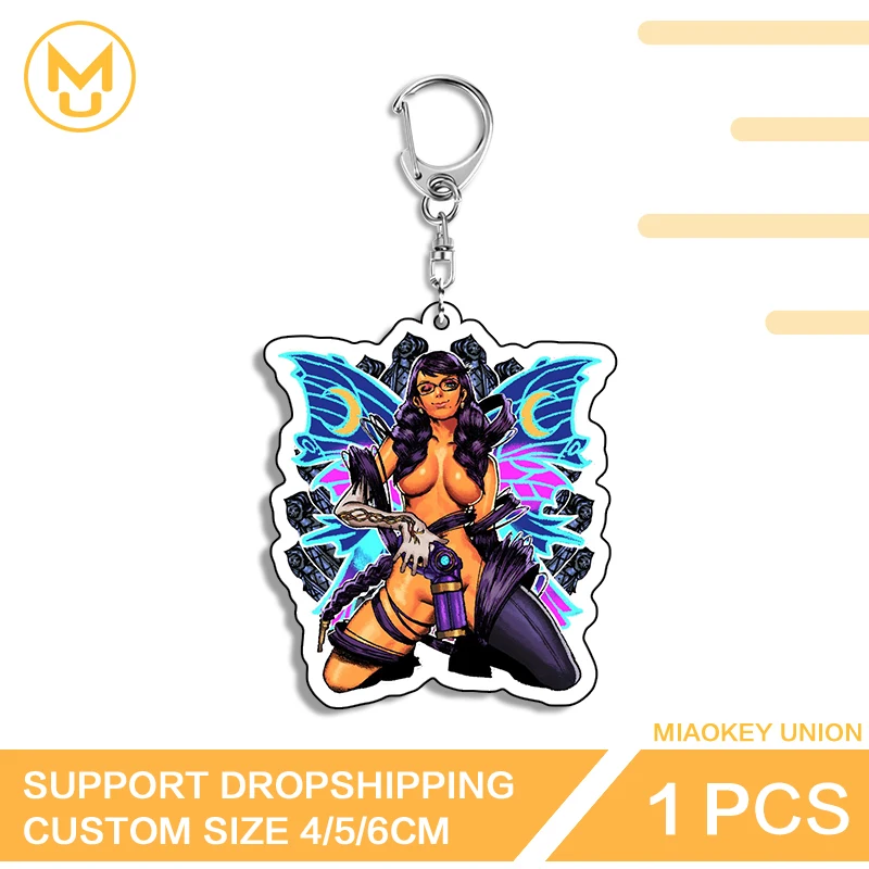 Bayonetta Girl moda artística alta calidad atractivo doble cara llaveros videojuego Anime joyería accesorios regalos