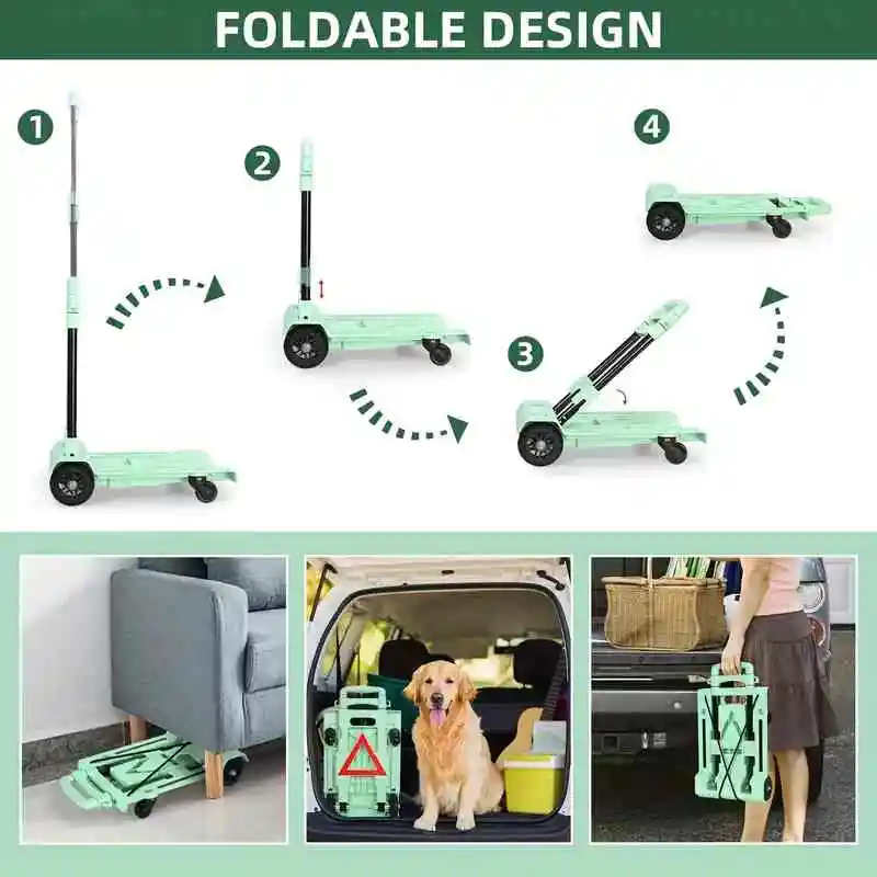 BY02 Faltbarer Utility-Einkaufswagen, Rollbox, tragbarer Trolley, leichter Trolley