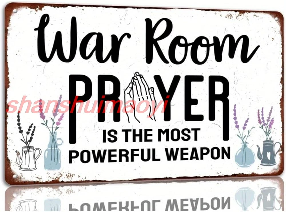 Vintage Prayer Metal Sign - Powerful Inspiration 8x12 Wall Decor in Black, Blue, White for Home, Cafe, Bar 1pc shanshui sign