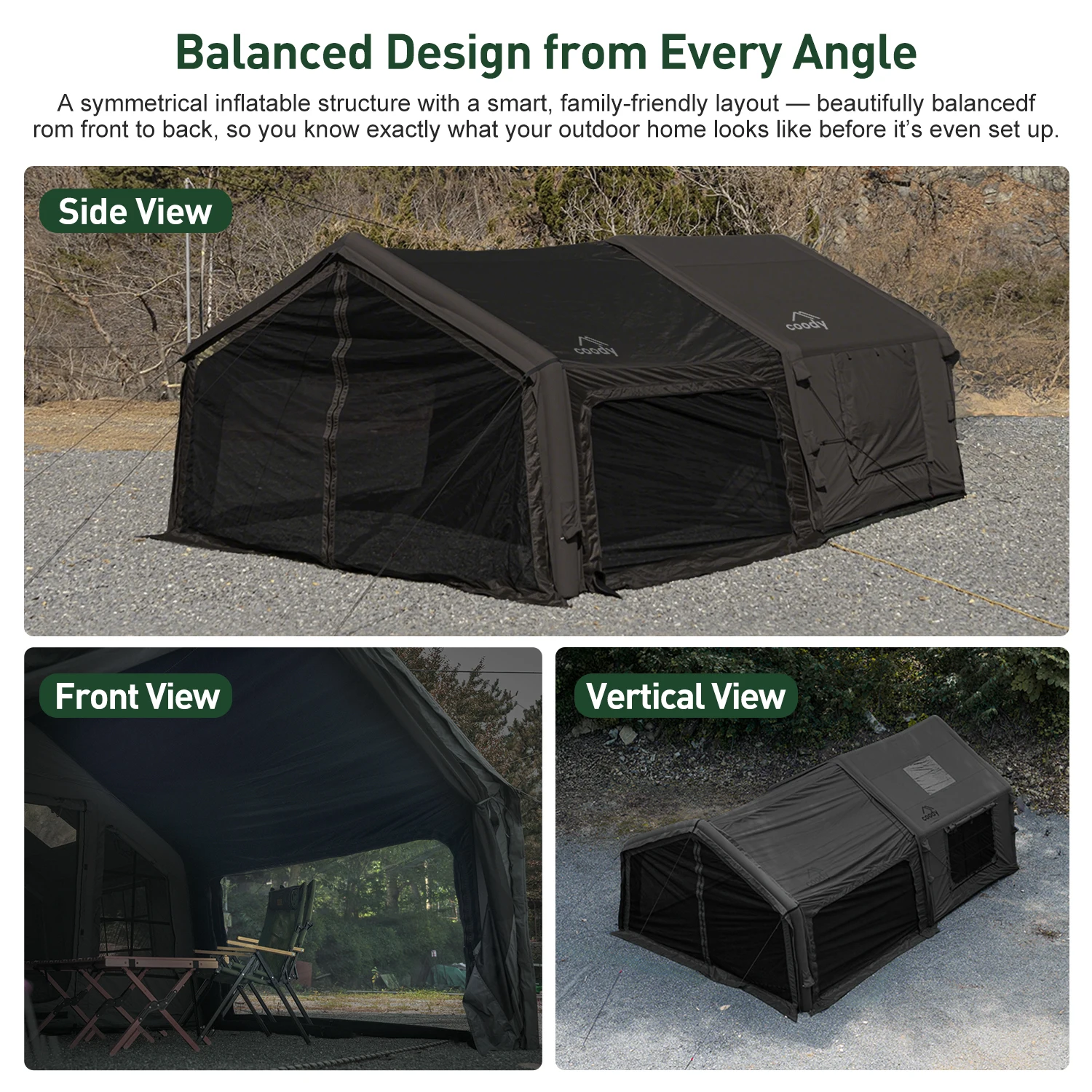 

10.0+Inflatable Foyer Air Tent-Black Family Large Camping Outdoor Portable Folding Inflatable Tent Quick Delivery