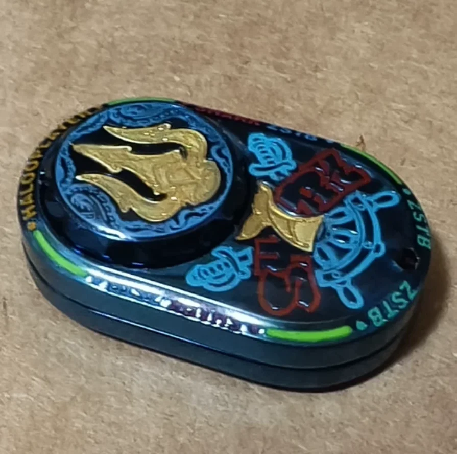 Used EDC Sea Shark Rhythm Pro Blue Luminous Sealed Crystal Version Fidget Slider Decompression Toy