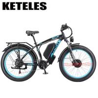 KETELES K800 Electric Bicycle 1000W 48V18/23AH Alloy Aldult Ebikes City Road 26 Inch 4,0 Fat Tires Bike Mountain MTB