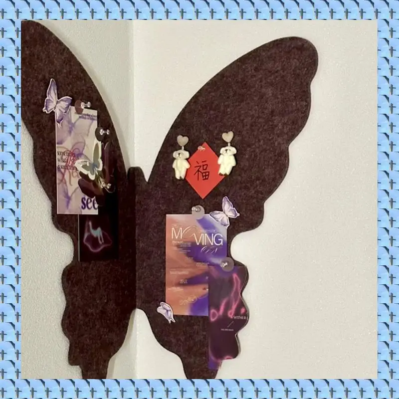 NOCM Butterflies Shaped Felt Photo Wall Set Butterflies Felt Bulletin Board Cork Board,Foldable Photo Board Self-Adhesive