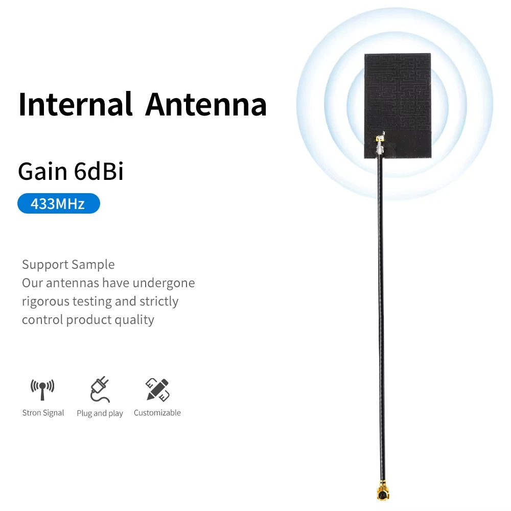 Antenne LoRa 433MHz 433/470M, amplificateur de circuit imprimé FPC flexible intégré, émetteur récepteur RF, technologie IPEX RG1.13