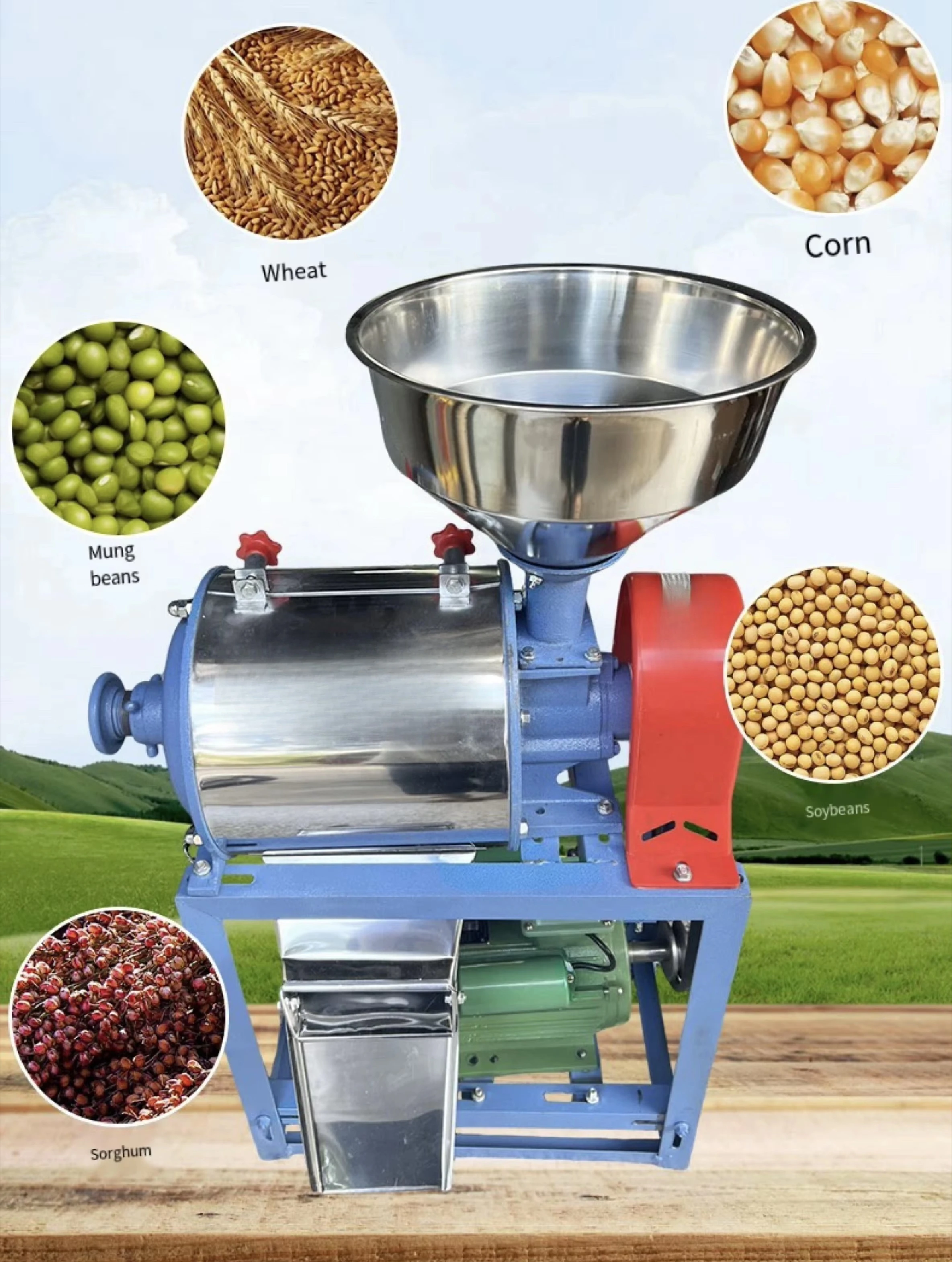 Mesin Penggilingan Tepung Baja & Jagung Multifungsi Berkualitas Tinggi Mesin Penggiling Listrik Penggunaan Rumah Baru Untuk Pembuatan Bubuk Pertanian