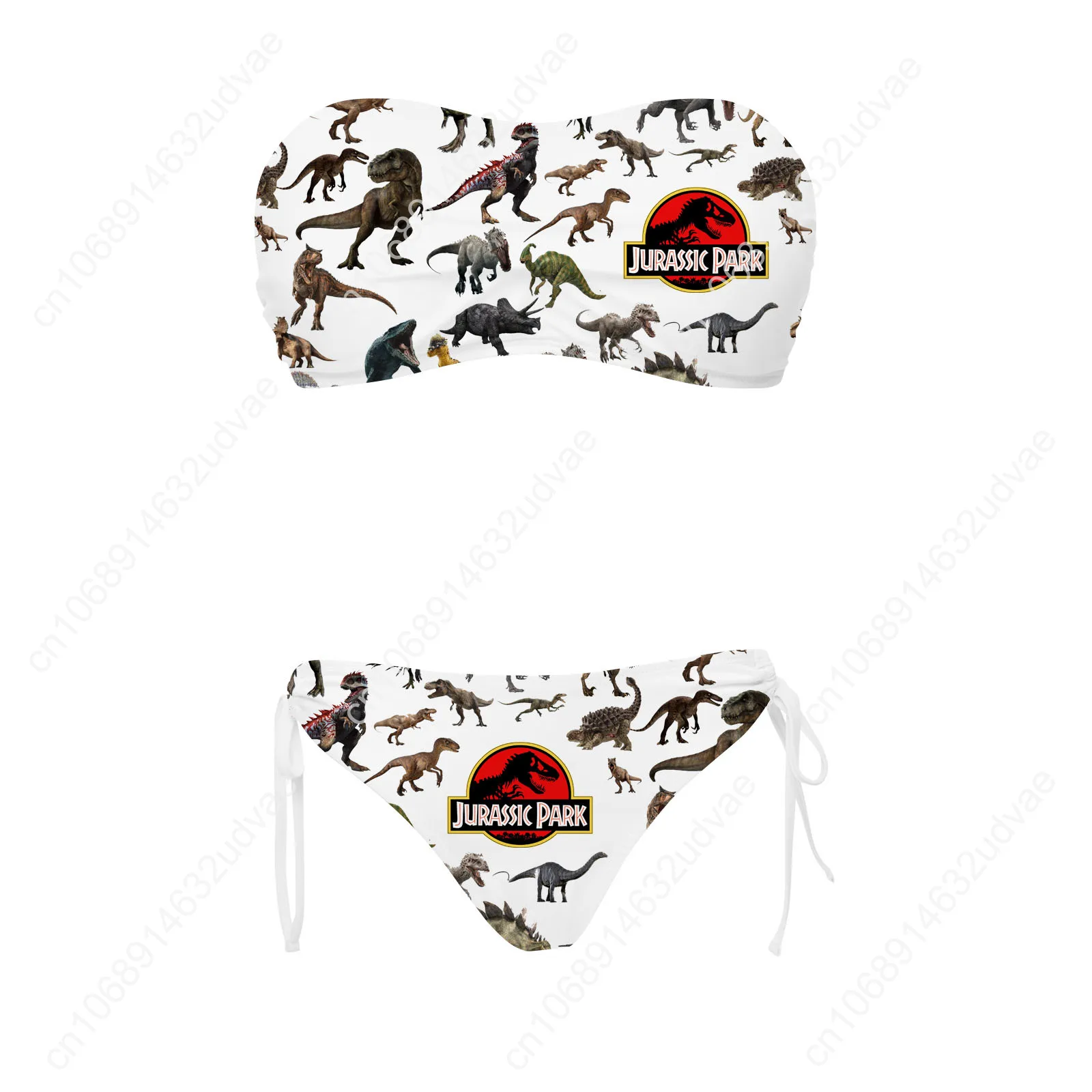 Jurassic Park Swimsuit Womens Drawstring Two Piece Set Bathing Suits Personalized Swimwear Pool Party Bikini Customize Beachwear