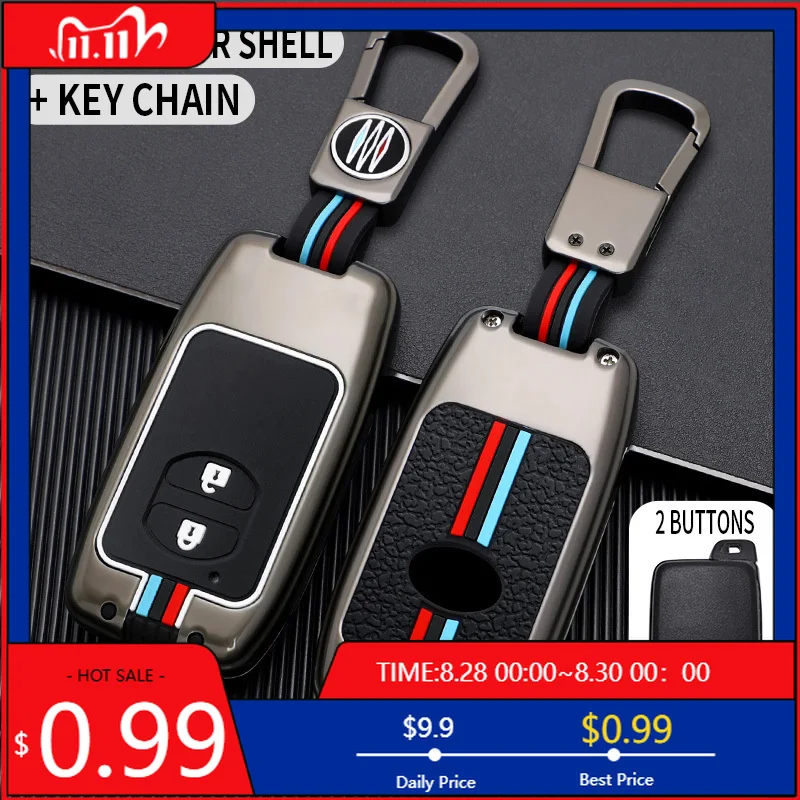 

Внутренние наклейки 2 3 кнопки из цинкового сплава + силиконовый чехол для ключей от автомобиля Toyota Prius 30 Alpha Aqua Land Cruiser Auris для