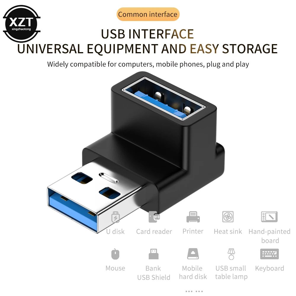 USB C Adapters U-Shape Straight Angle Adapter Type C Female to Type C Male 10Gbps Fast Data Adapter Converter Charging Adapters