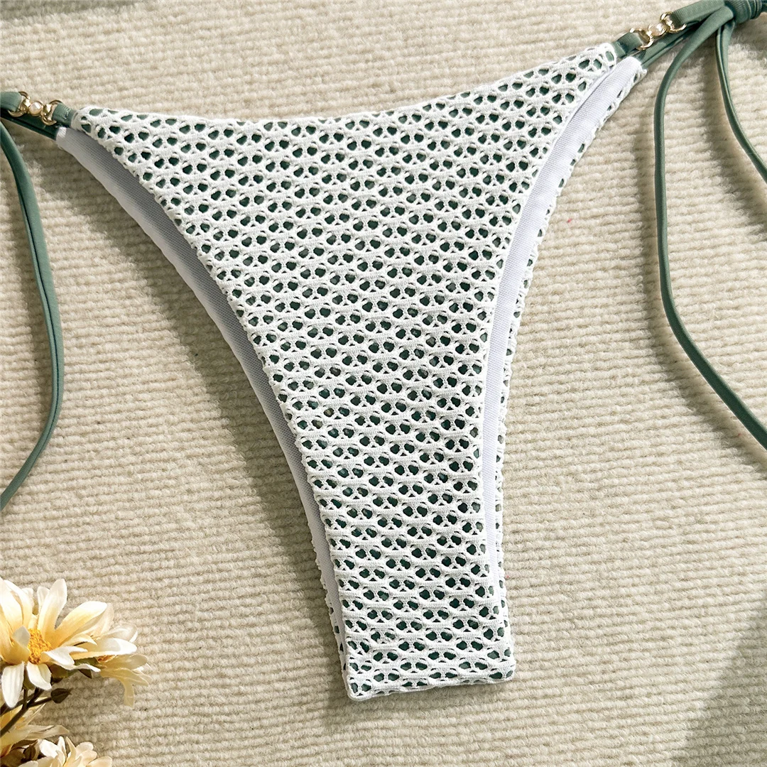 Halterneck-Bikini-Set mit Ausschnitten, zweiteilig, Damen-Badeanzug, Badebekleidung für Frauen, hoch geschnittene Beine, gepolsterter Badeanzug, Badebekleidung, V6989 – Detail 24