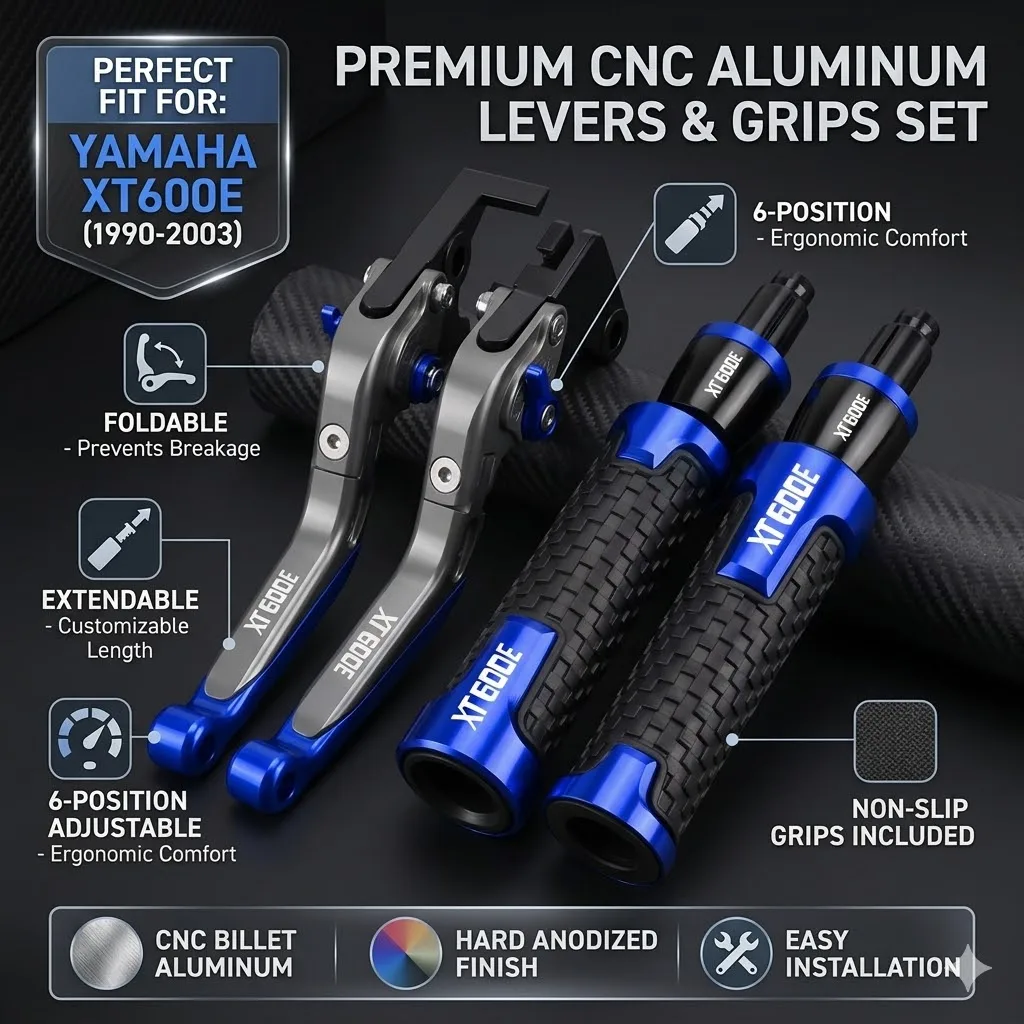 

Motorcycle Adjustable Brake Clutch Levers & Handle Handlebar grips For YAMAHA XT600E 1990-2003 2001 2002 Motorcycle Accessories