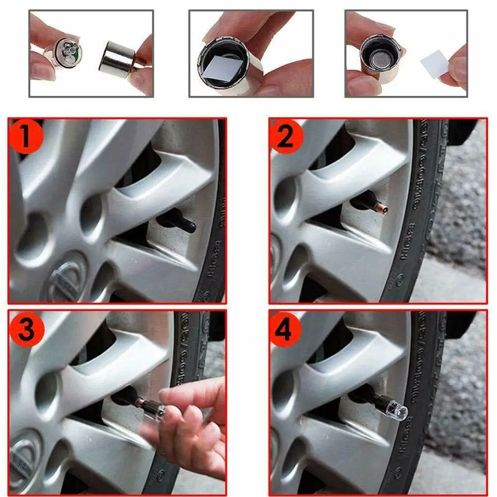 10Pcs Car Bike Wheel Valve Light Flash LED Bike Light With Battery Outdoor Night Light Cool 4 Colors Mini