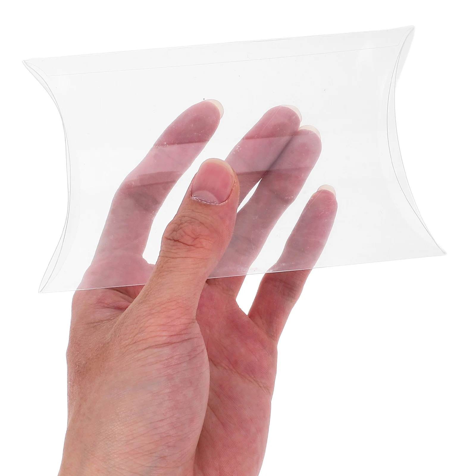 

50pcs Transparent Pillow Boxes Clear Material Sturdy Plastic Mini Pie Containers Cookie Holder Candy Packaging Gifts Packaging