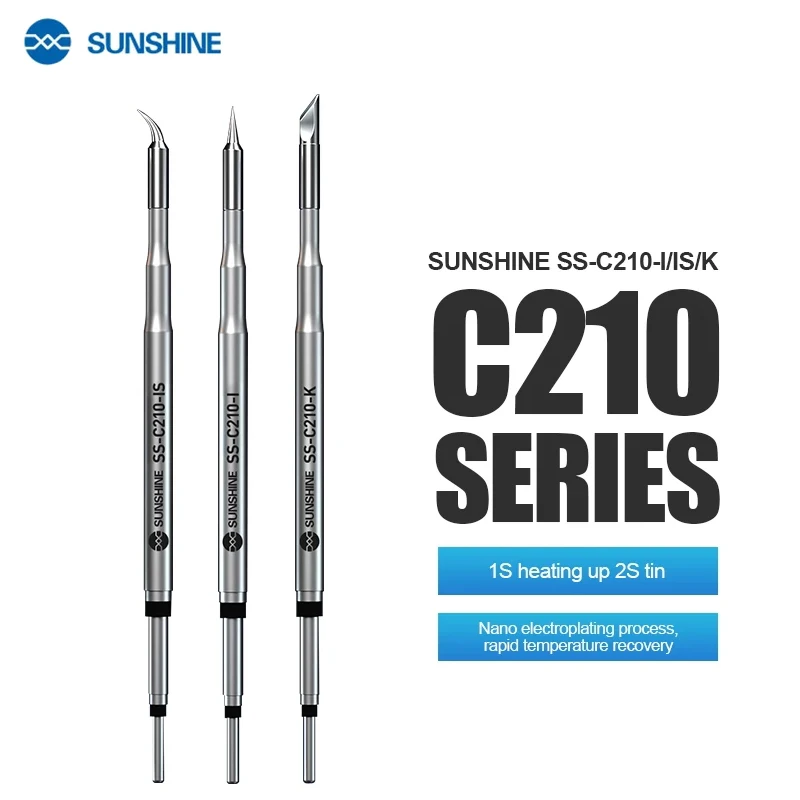 

SUNSHINE C210 Универсальное паяльное жало SS-C210 (I/IS/K) Сменная головка Ремонт паяльной станции JBC T210 T26 S210
