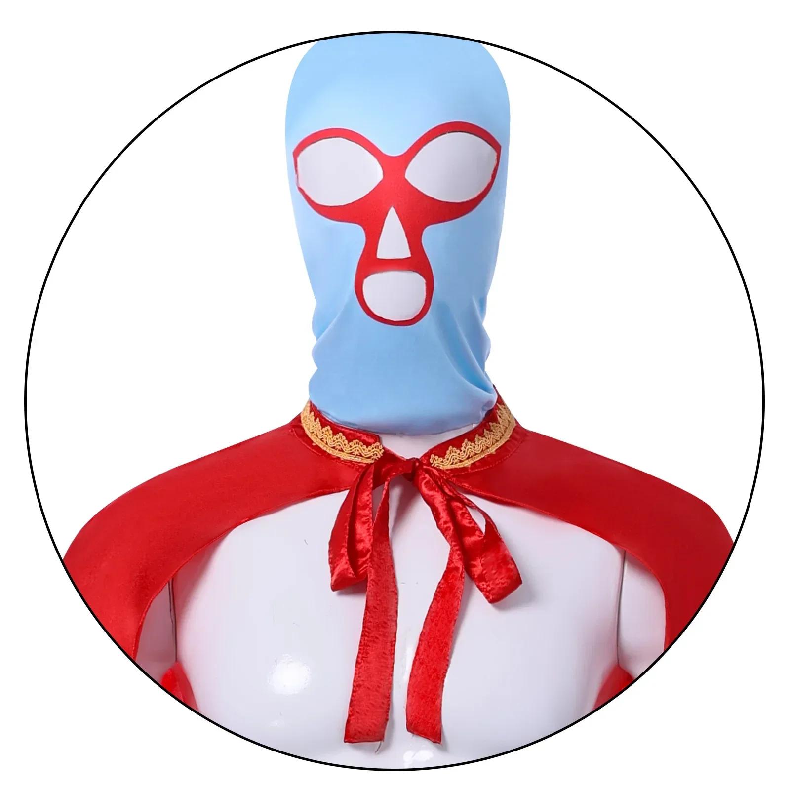 Costume da film Nacho Libre del 2006 - Vestito cosplay da wrestler per uomo adulto con pantaloni maschera e mantello Costume di Halloween per giochi di ruolo fantasy