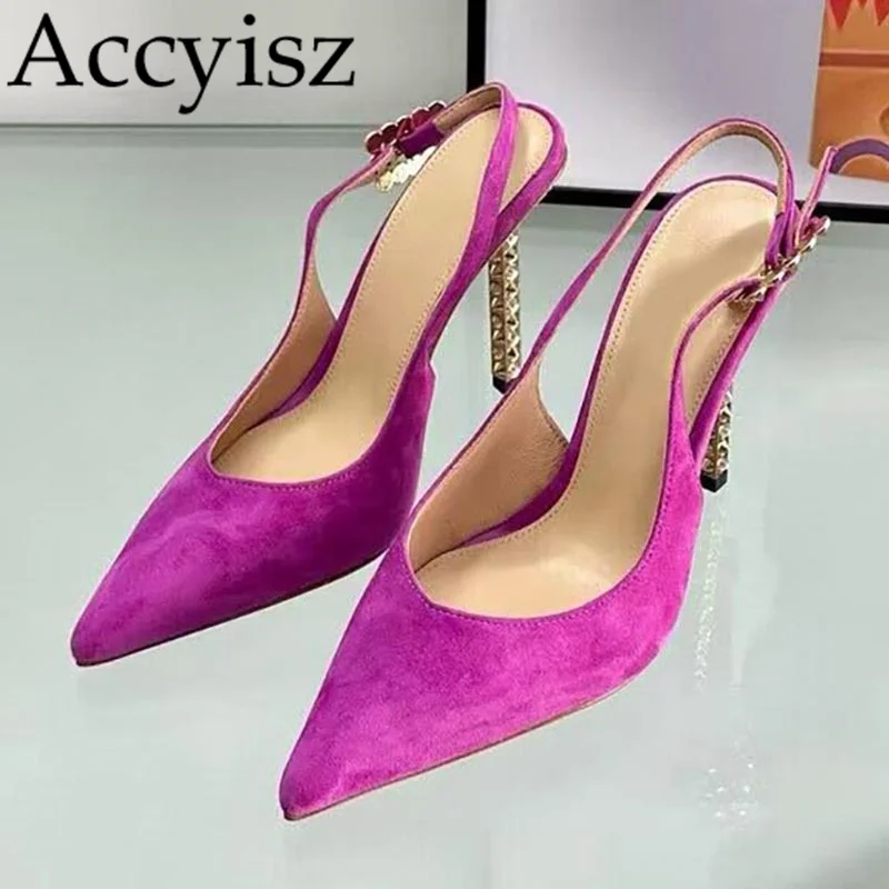 

2024 New Pointed Fashion High Heels for Women Versatile Solid Color Baotou Sandals for Women Spring Banquet Dress Shoes Sandals