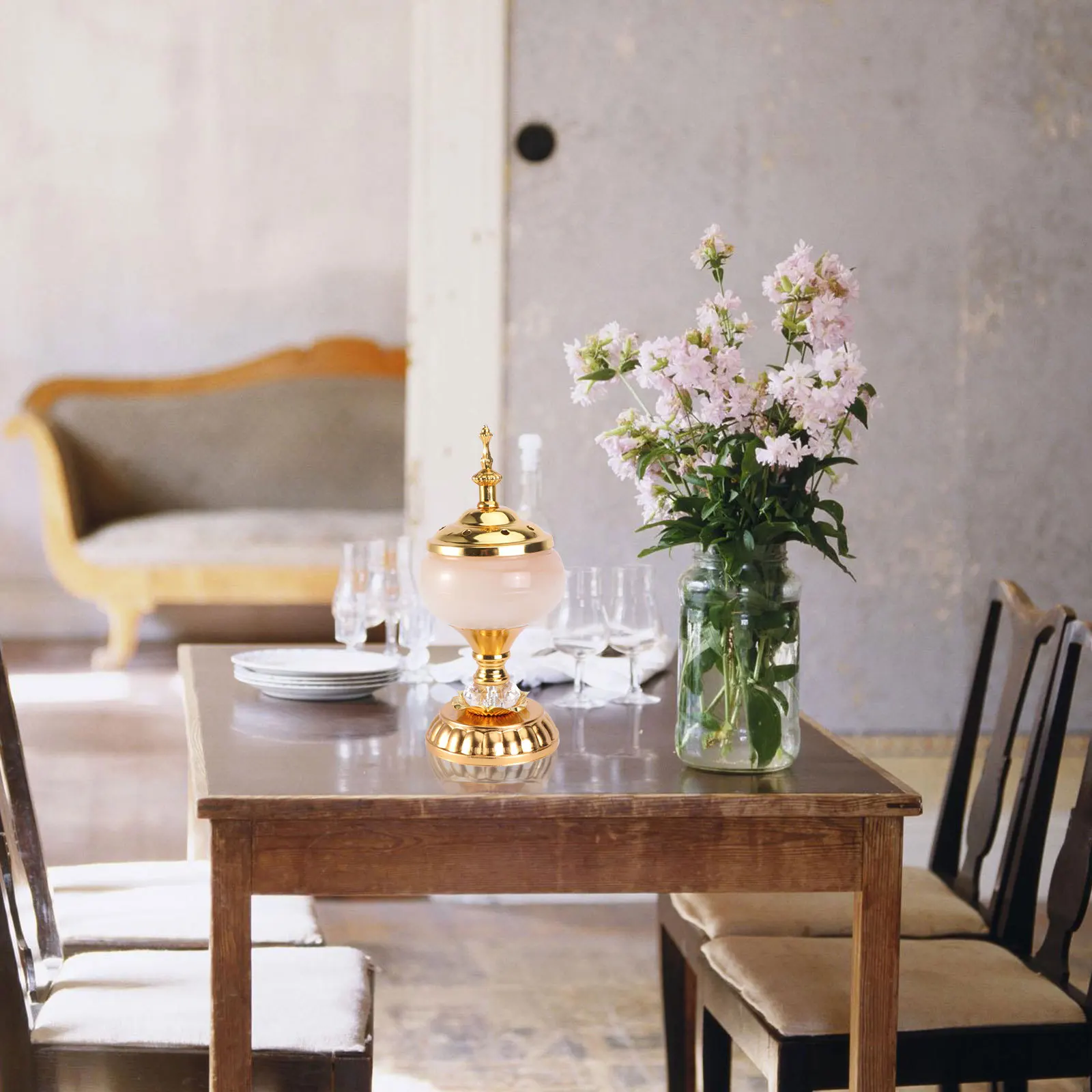 

Iron Aromatherapy Furnace Compact Metal Incense Burner For Home Office Decor Aroma Stove Censer Holder Indoor Fragrance Heater