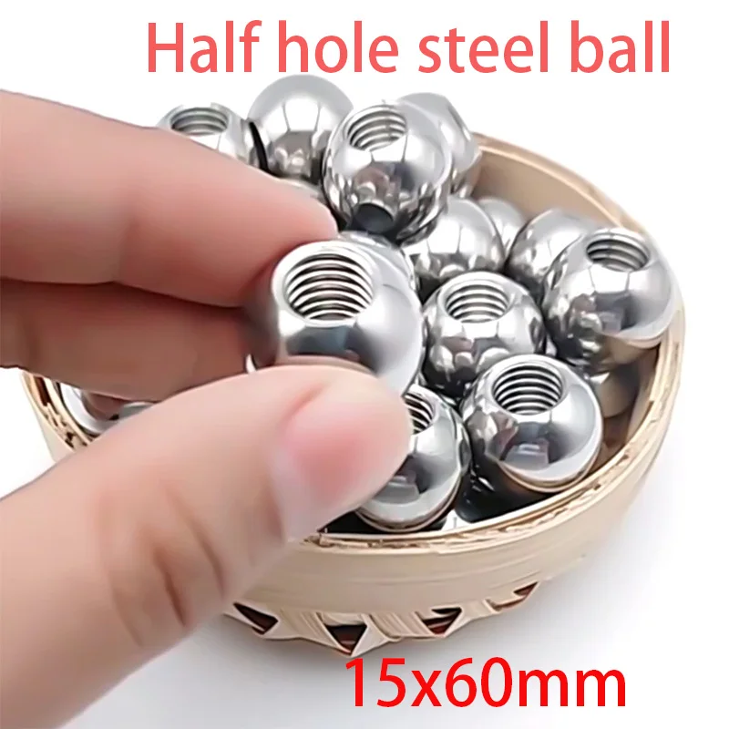 

M8 Thread Half Hole Metric 304 Stainless Steel Drilling Balls Female Thread Blind Hole 19~60mm