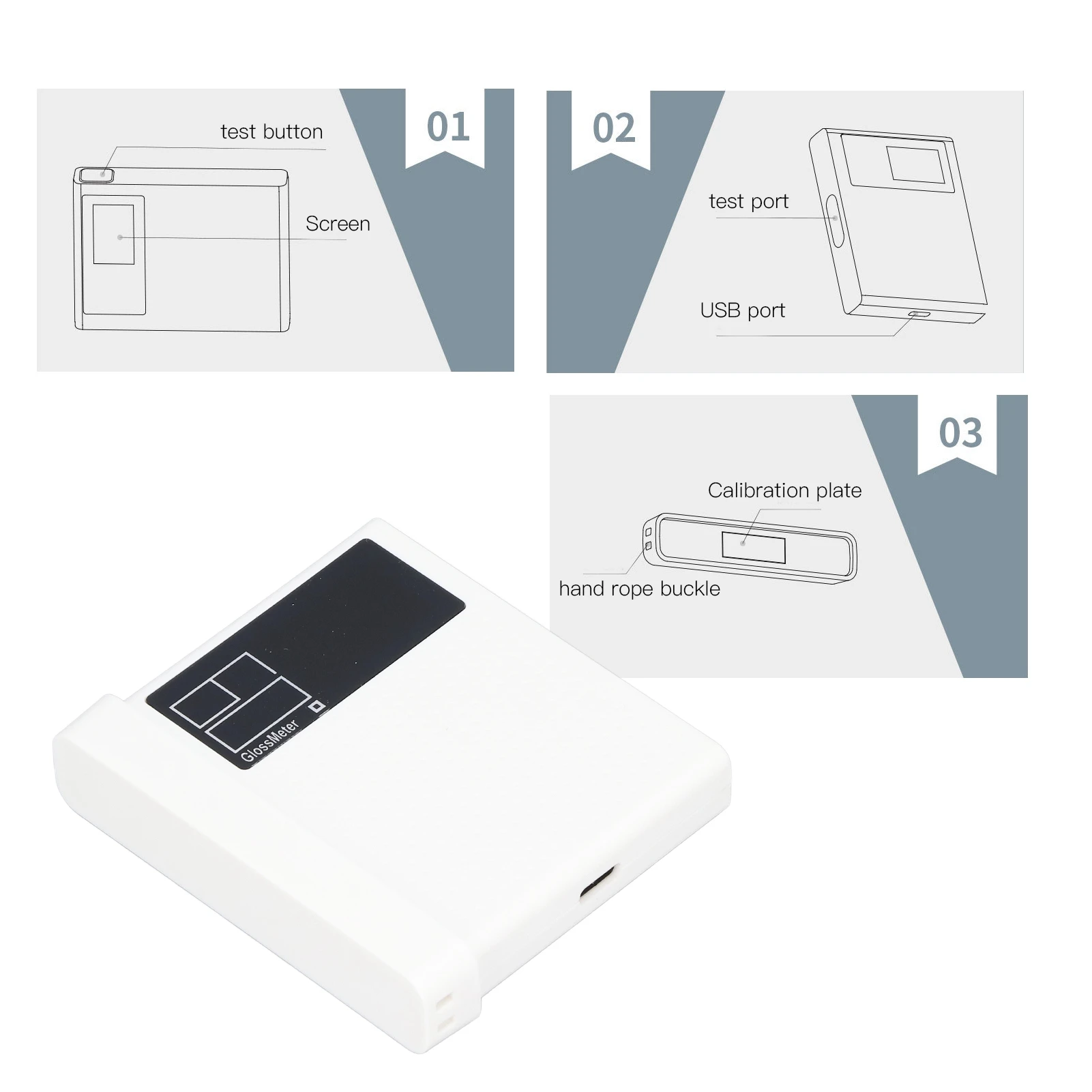 Multipurpose High Accuracy Low Power Consumption Stone Gloss Meter Real Time Measurement Gloss Meter  for Industry