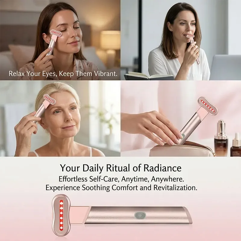 

Многофункциональный EMS-массажер для глаз 3-в-1: вращающийся, с подогревом, для ухода за кожей, против старения, морщин и темных кругов