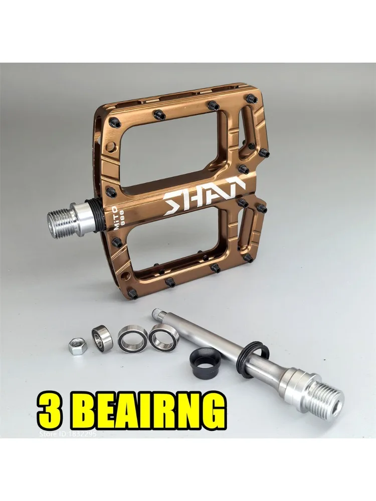 AliExpress shanmashi 2025 SHANMASHI MITOL Bike Pedals MTB Mountain Road Flat Non-slip CNC 3 Sealed Bearings Bicycle Pedals Route Cycling Accessories