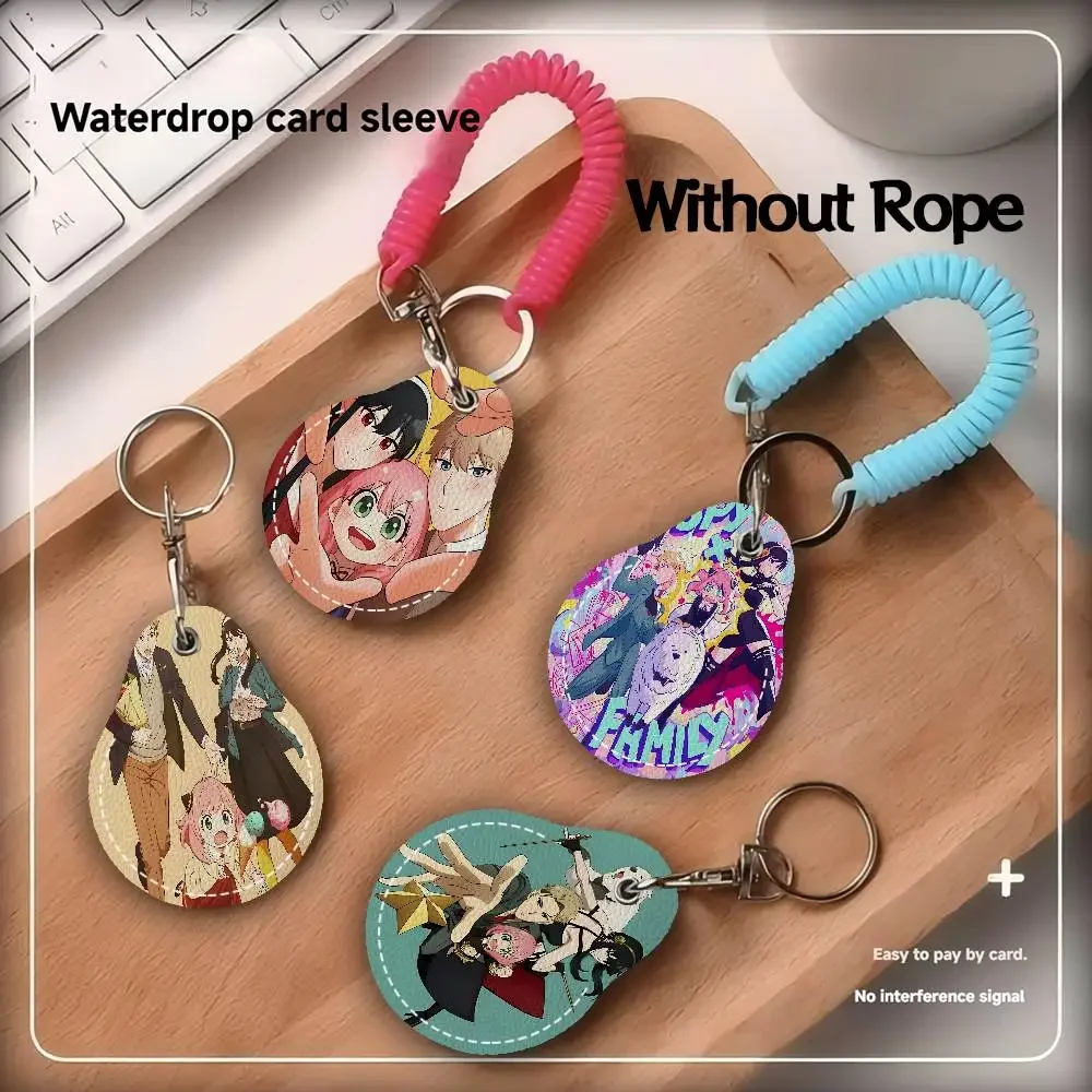 Anime SPY FAMILY Creative Cartoon Pattern Sensitive Access Card Protective Sleeve Keychain Fashion Decorative Pendant