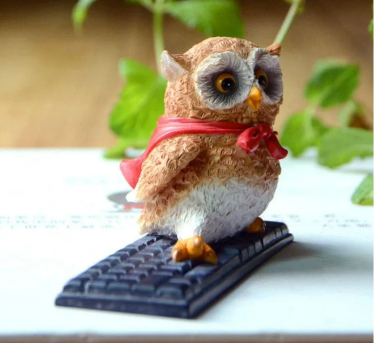 Playing Keyboard Owl Vacation Statue Figurine Ornament Home Garden Lawn Decor Desk New