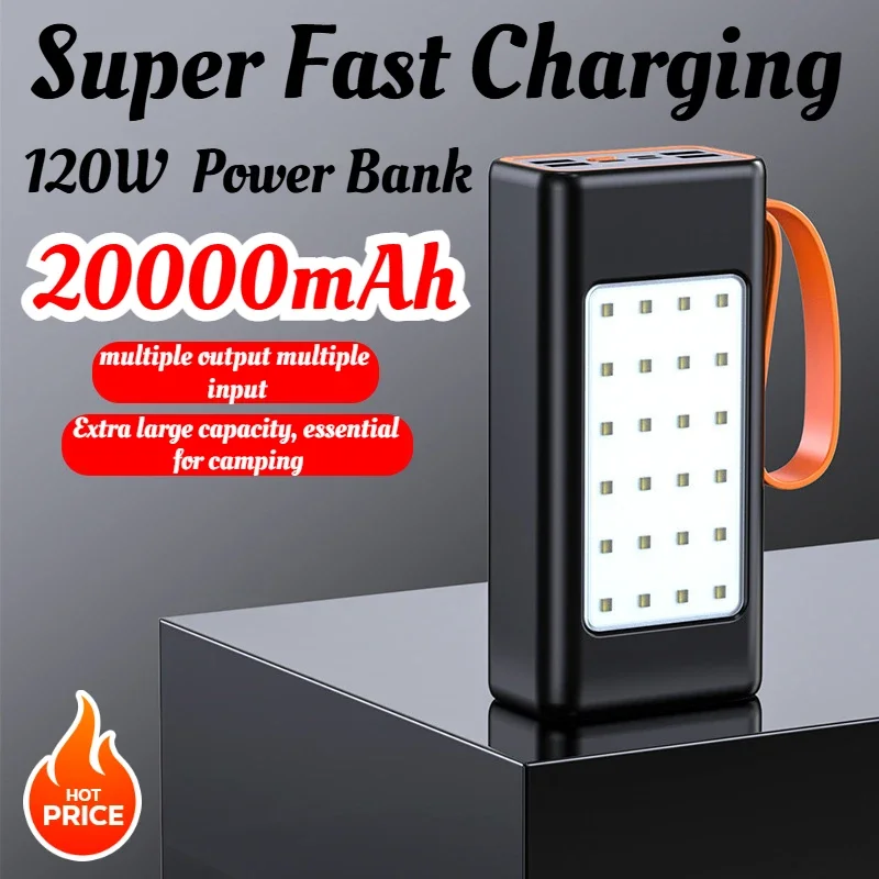 

Super Fast Charging 20000mAh Large Capacity Power Bank Two-way Power Bank Type-c Extra Large External Battery for IPhone Xiaomi