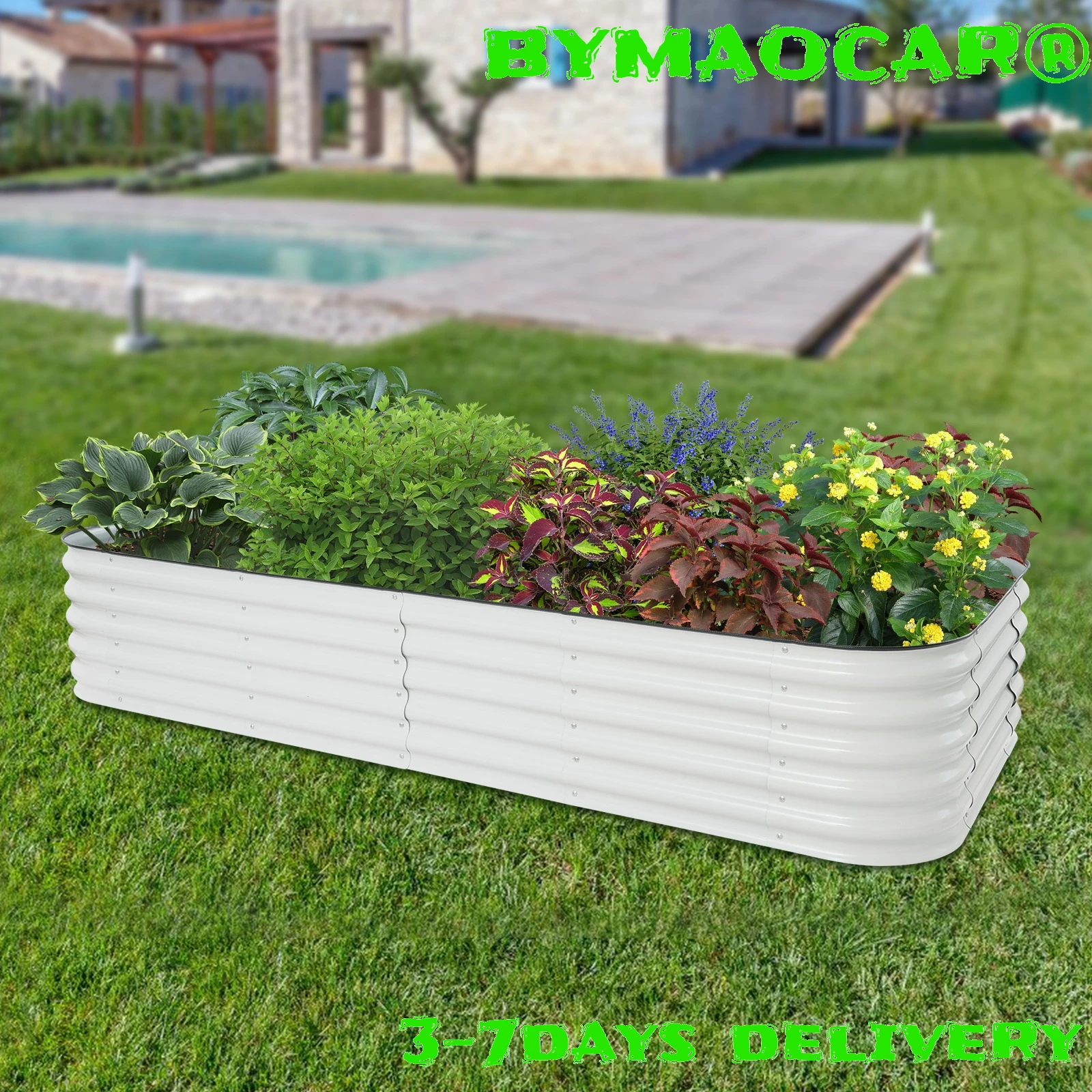 Raised Garden Bed, Expandable Extra Large 285x60cm Metal Planter Box Kit, Heavy Duty Aluzinc Steel Elevated for Backyard Farming
