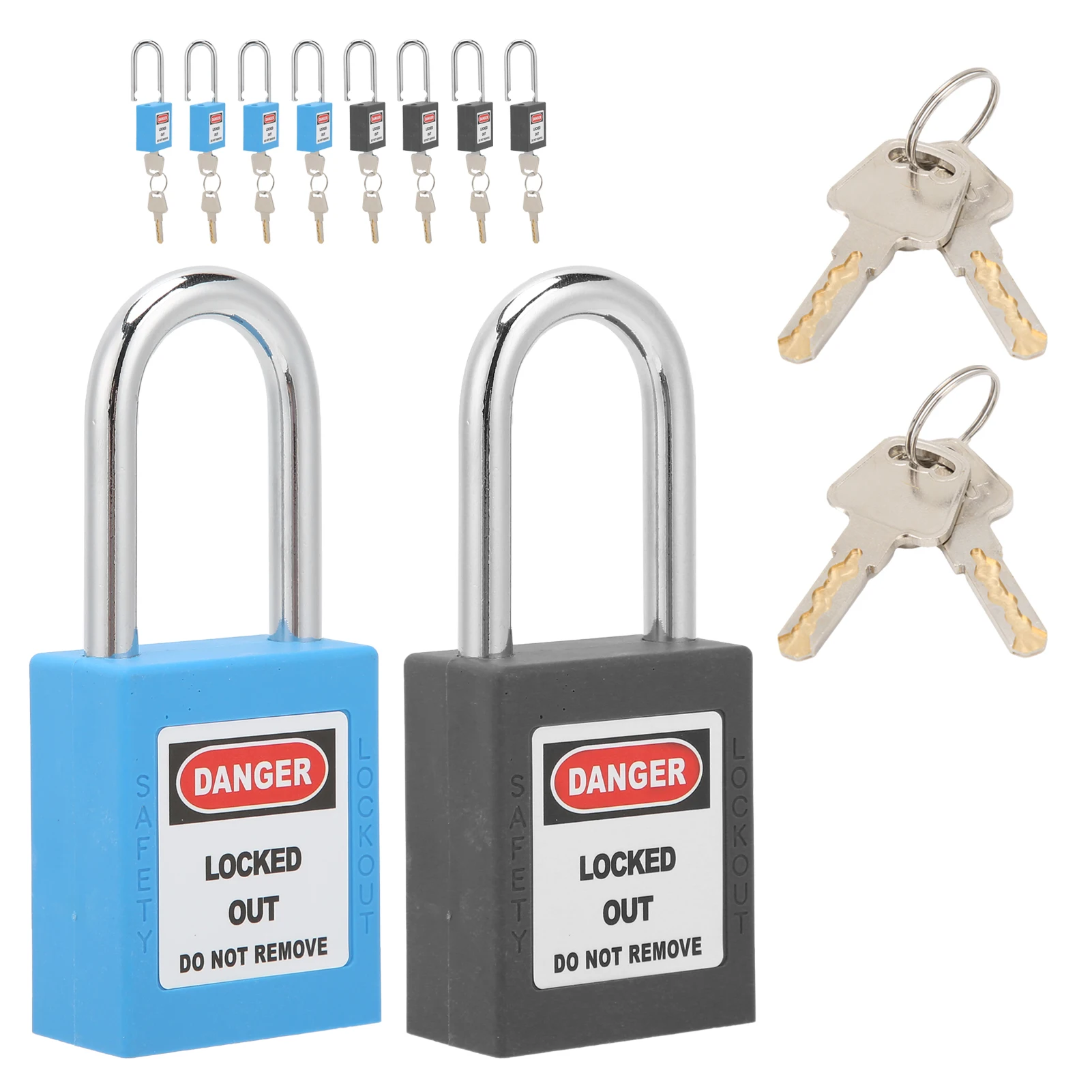 Steel Padlock Security Lock 5 Sets 1.5in Safety Padlocks Steel Beam Insulated Lock with Keys for Industry Machine Manufacturing